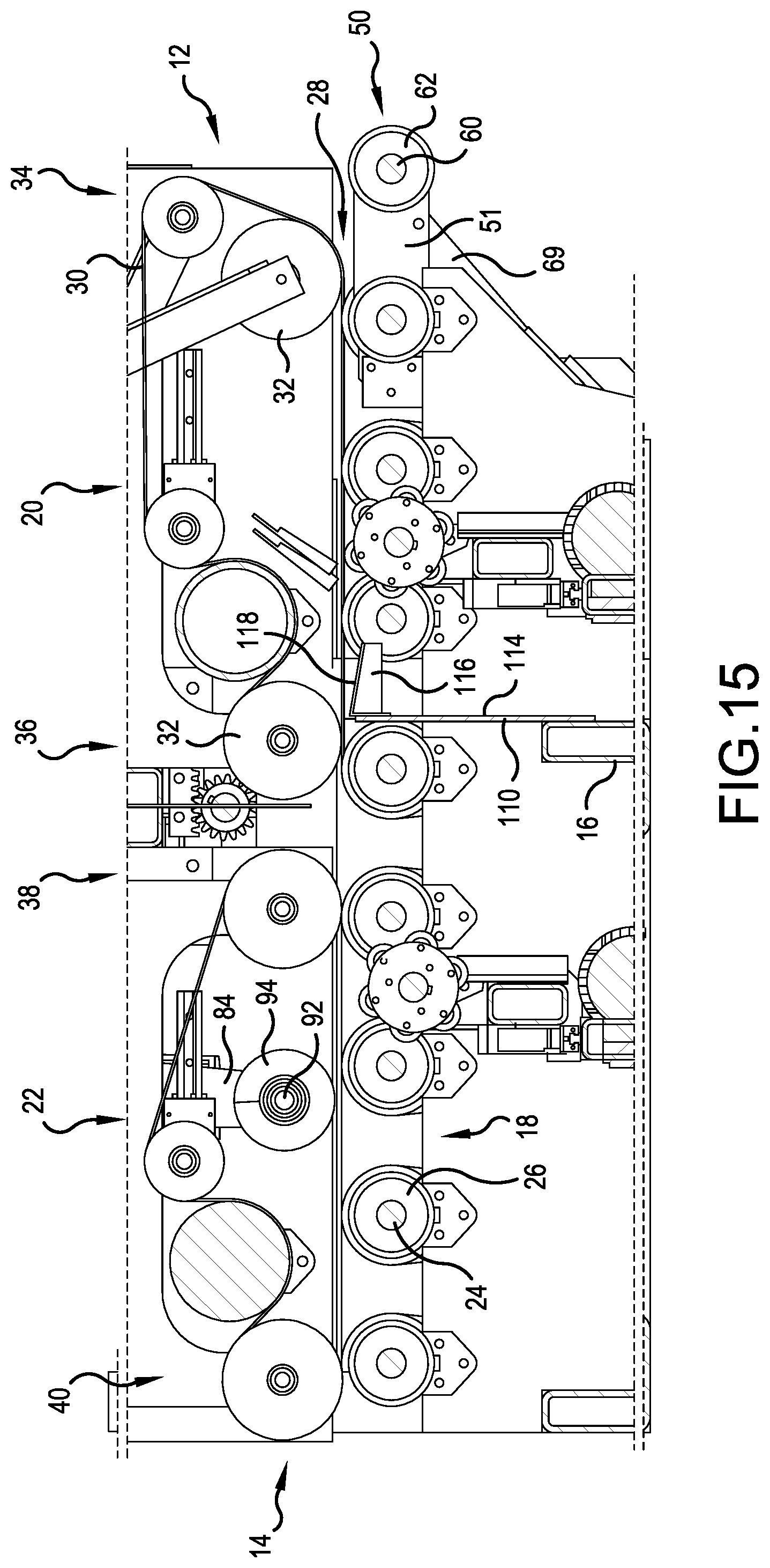 Patent US12098042 Figure 10 – Front end conveyor having scrap removal brush