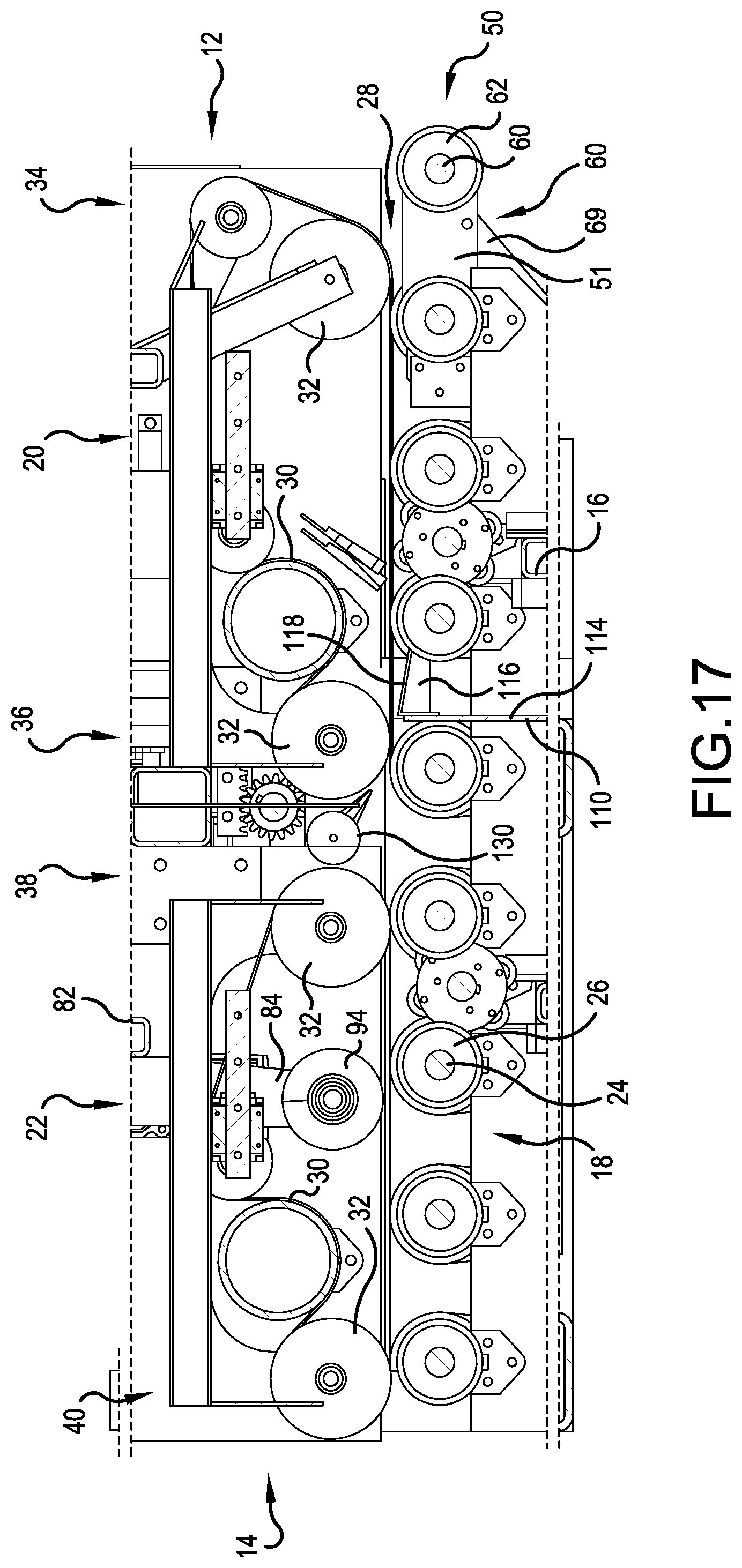 Patent US12098042 Figure 12 – Front end conveyor having scrap removal brush