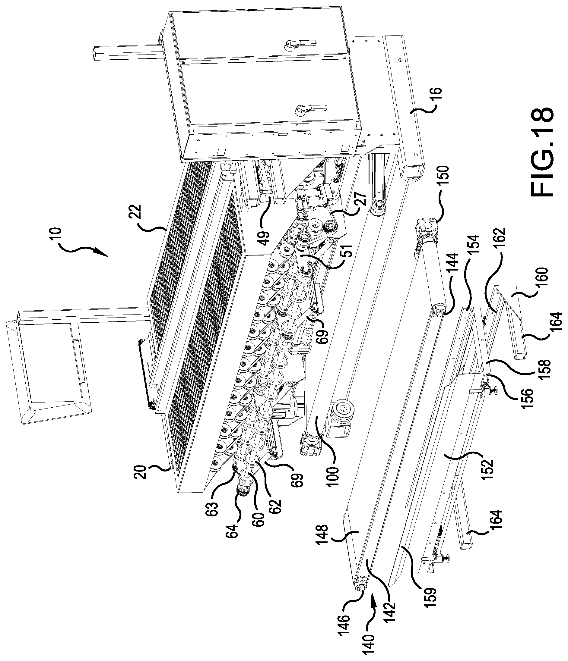 Patent US12098042 Figure 13 – Front end conveyor having scrap removal brush