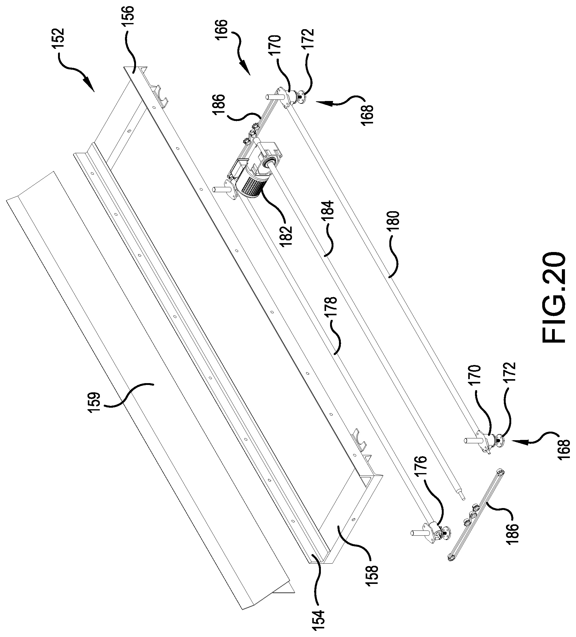 Patent US12098042 Figure 15 – Front end conveyor having scrap removal brush