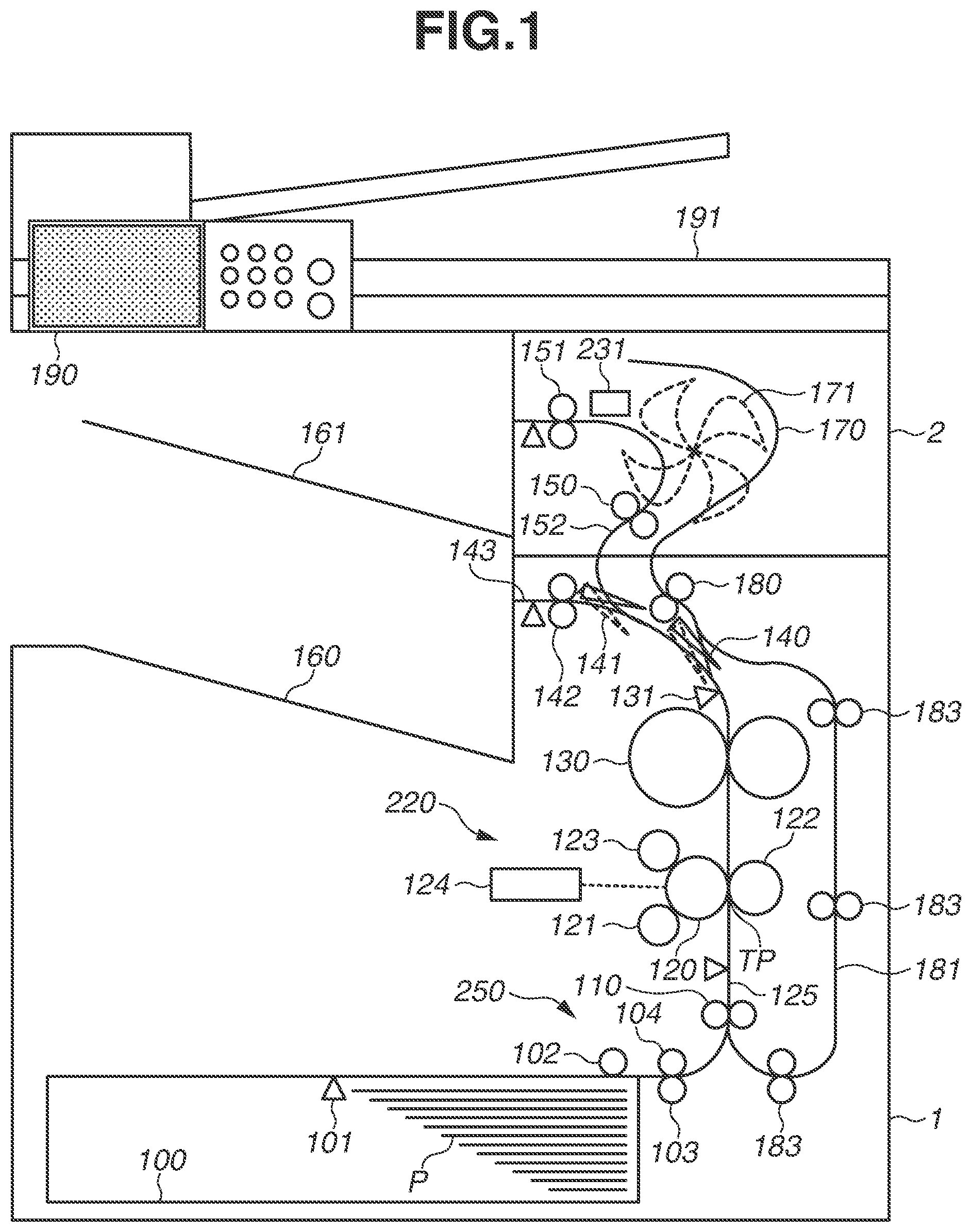 Patent US12098043 Figure 1 – Image forming apparatus