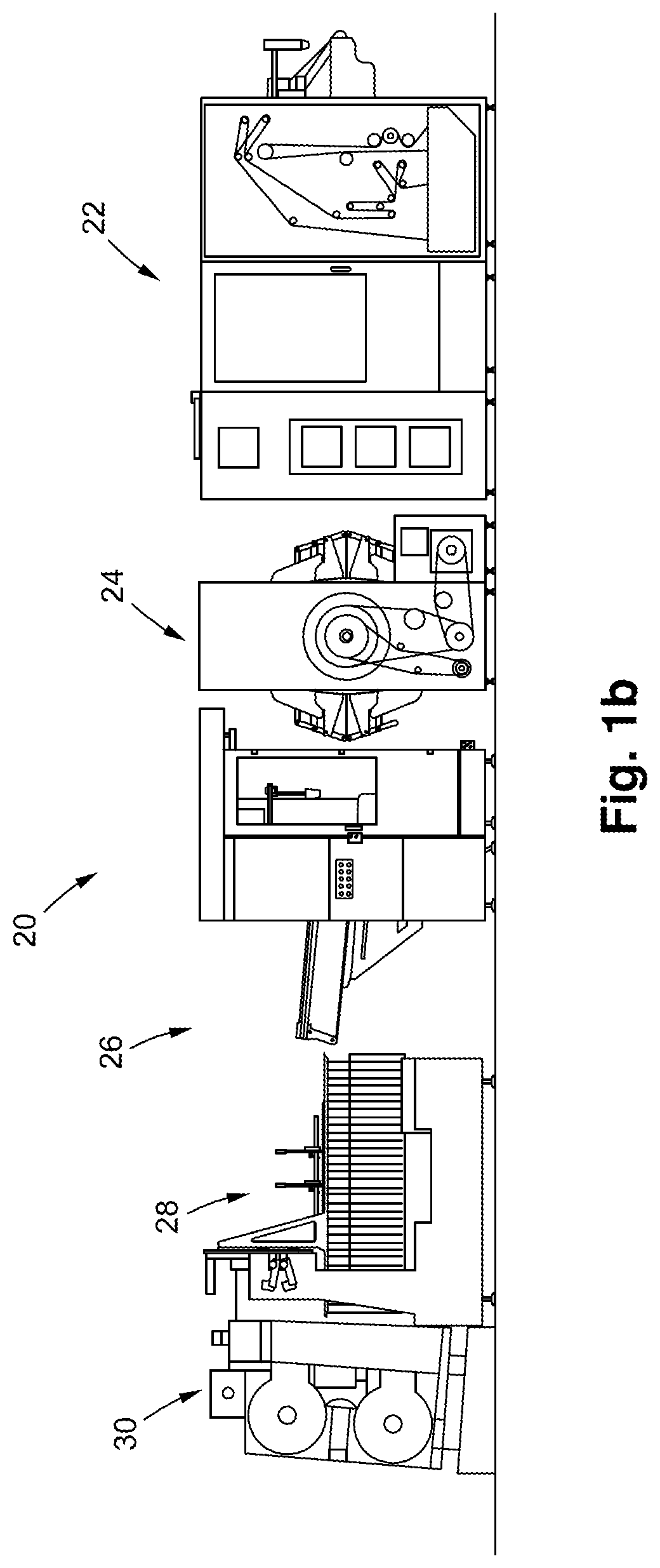 Patent US12098045 Figure 2 – Stacker module for a converting machine