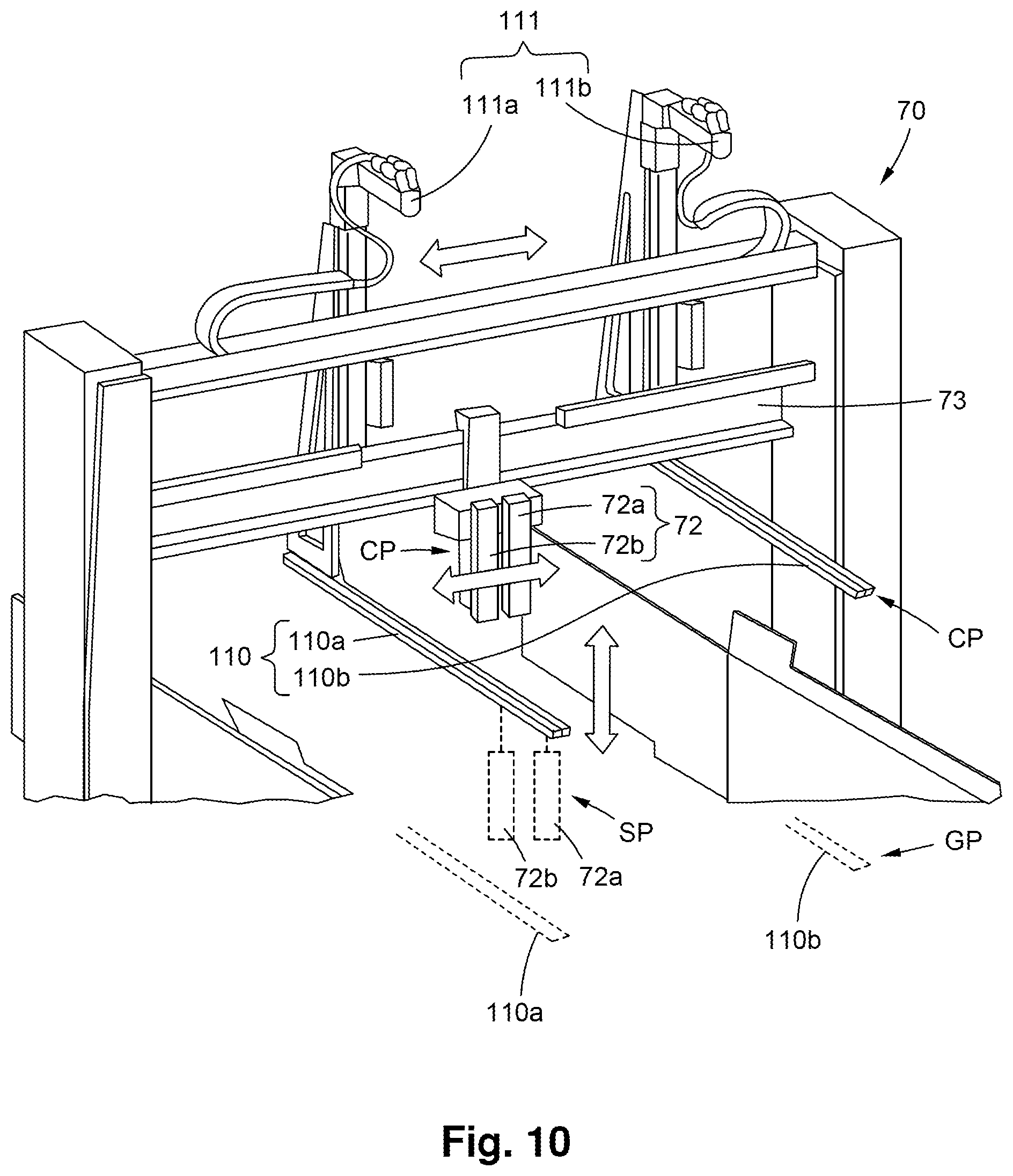 Patent US12098045 Figure 11 – Stacker module for a converting machine