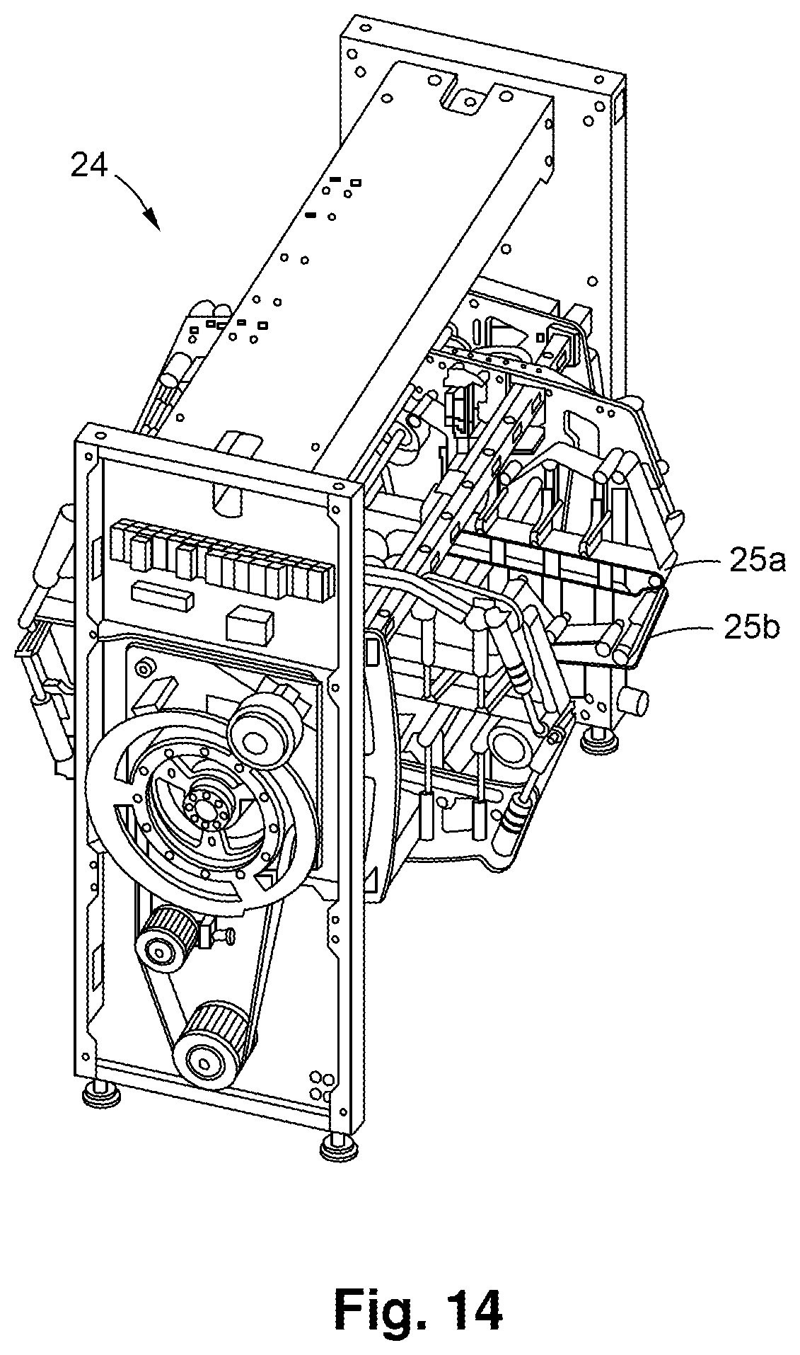 Patent US12098045 Figure 15 – Stacker module for a converting machine