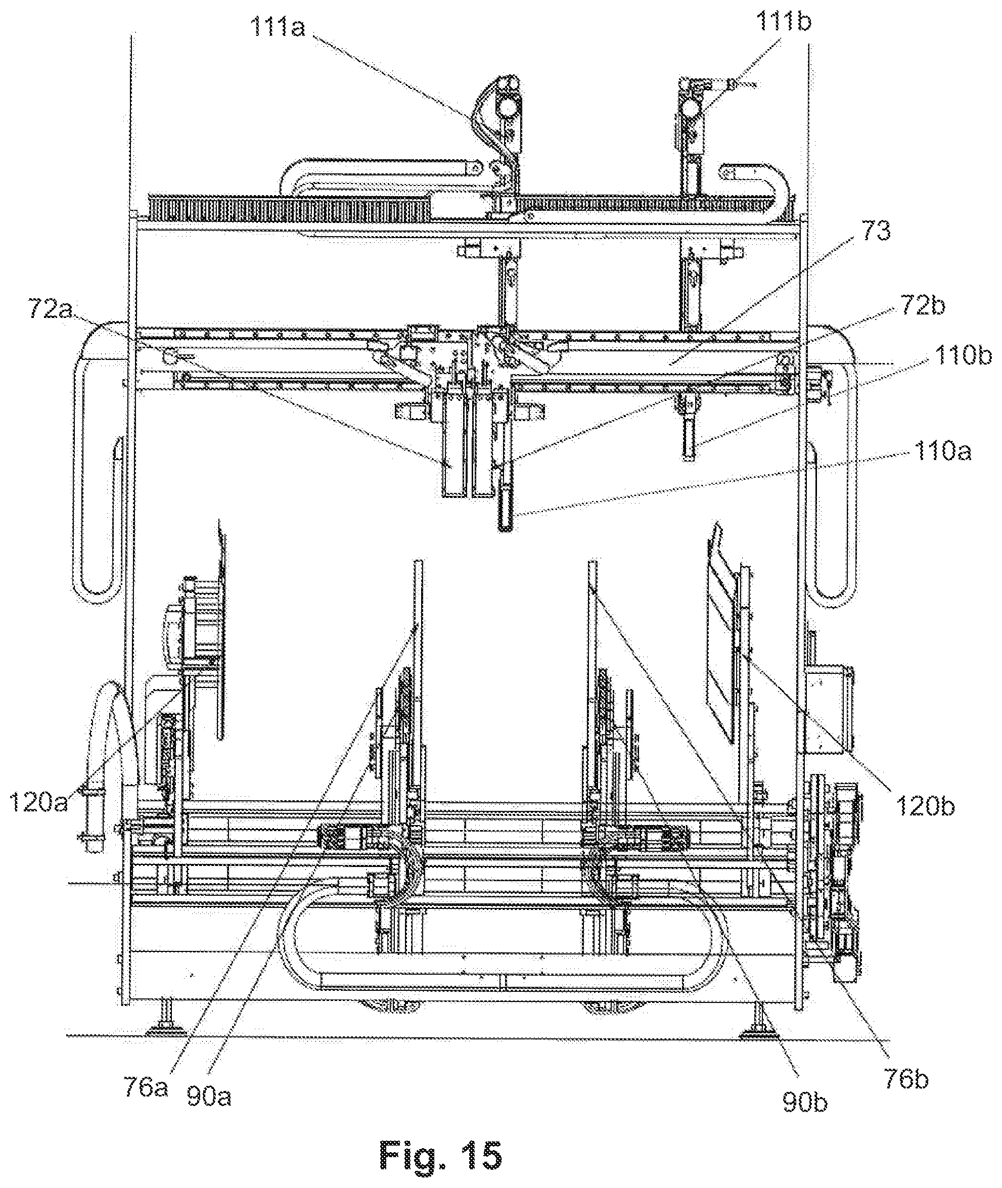 Patent US12098045 Figure 16 – Stacker module for a converting machine