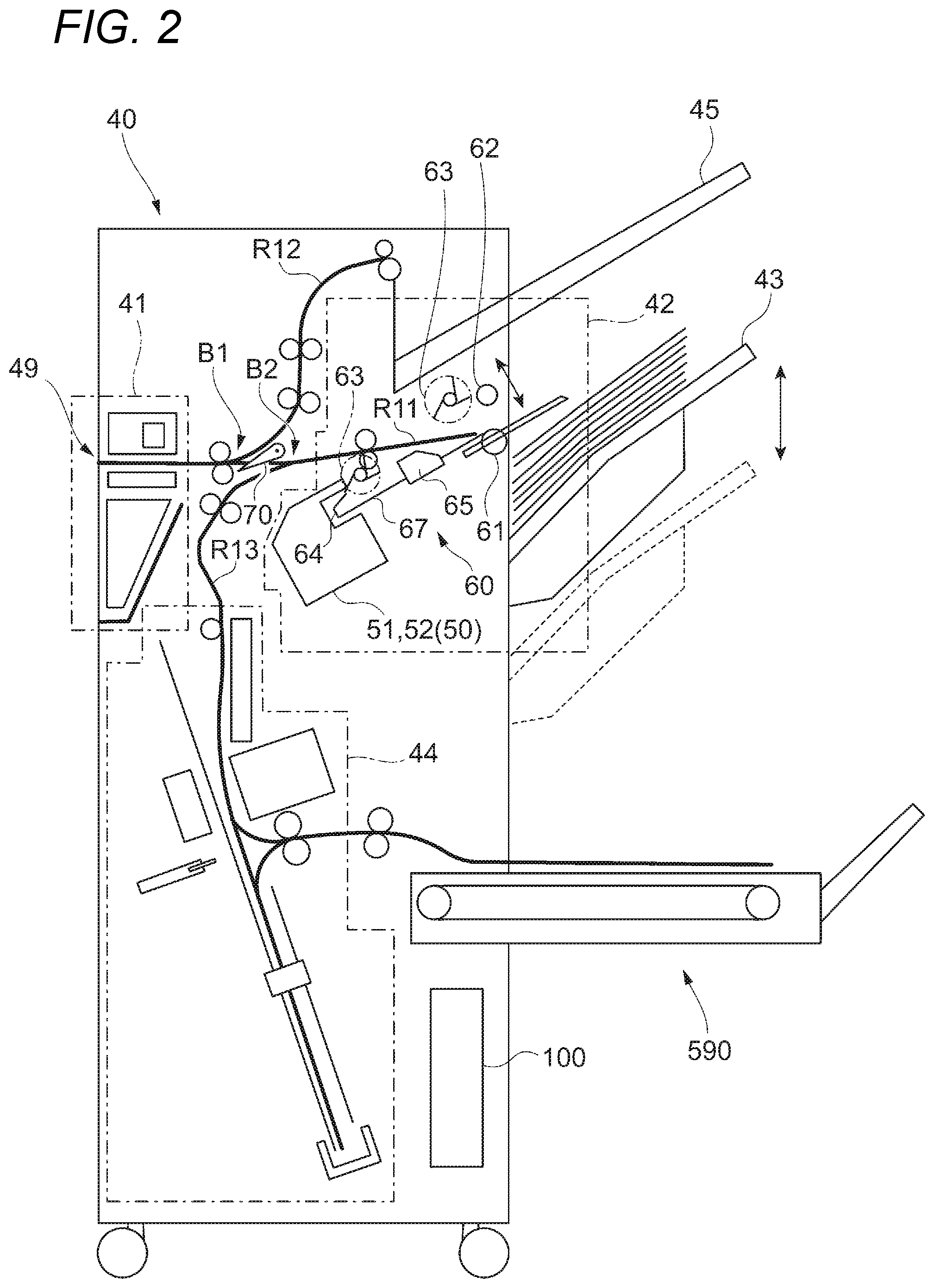 Patent US12098050 Figure 2 – Recording material processing apparatus