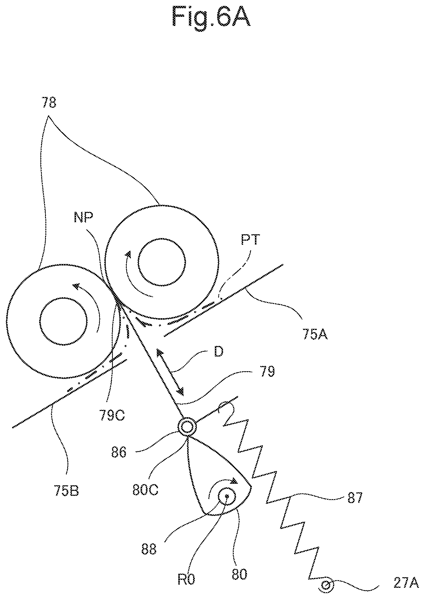 Patent US12098053 Figure 7 – Postprocessing device that controls rotation of pair of folding rollers according to status of sheet