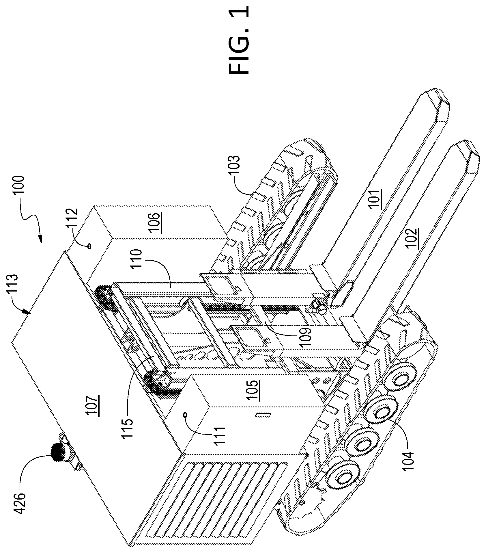 Patent US12098062 — Autonomous robotic cargo system — Figure 1