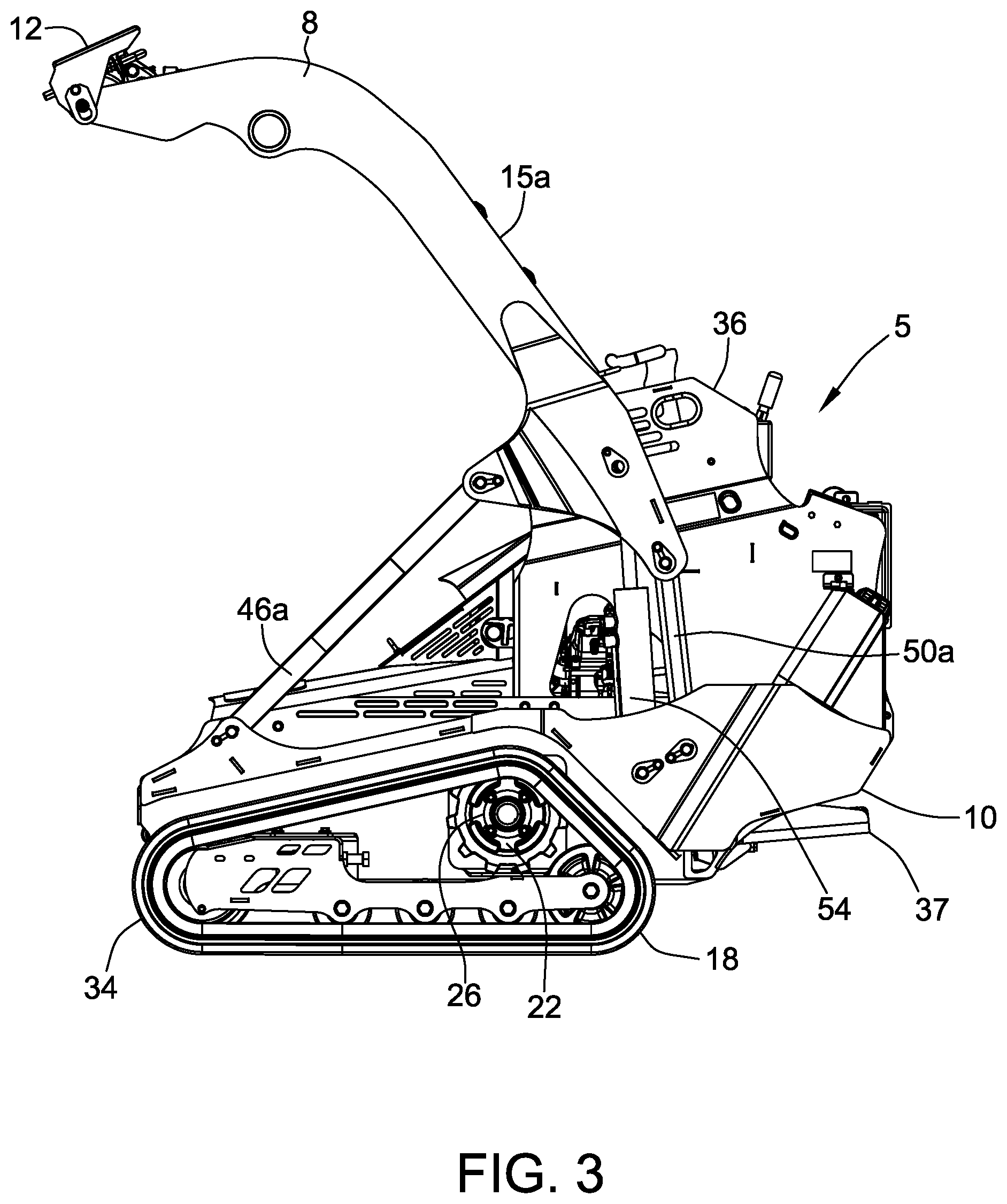 Patent US12098063 Figure 3 – Compact tool carrier and mainframes for a self-propelled machine