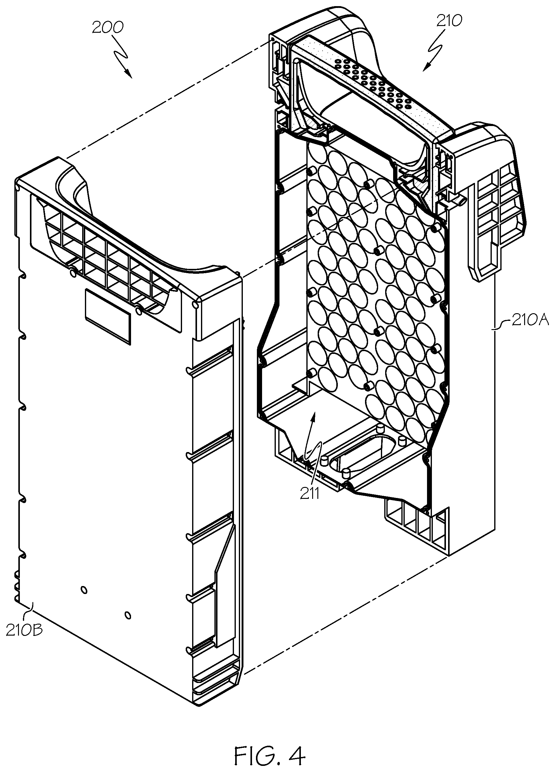 Patent US12098064 Figure 4 – Battery guide blocks for a battery receiving space of a materials handling vehicle, and materials handling vehicles incorporating the same