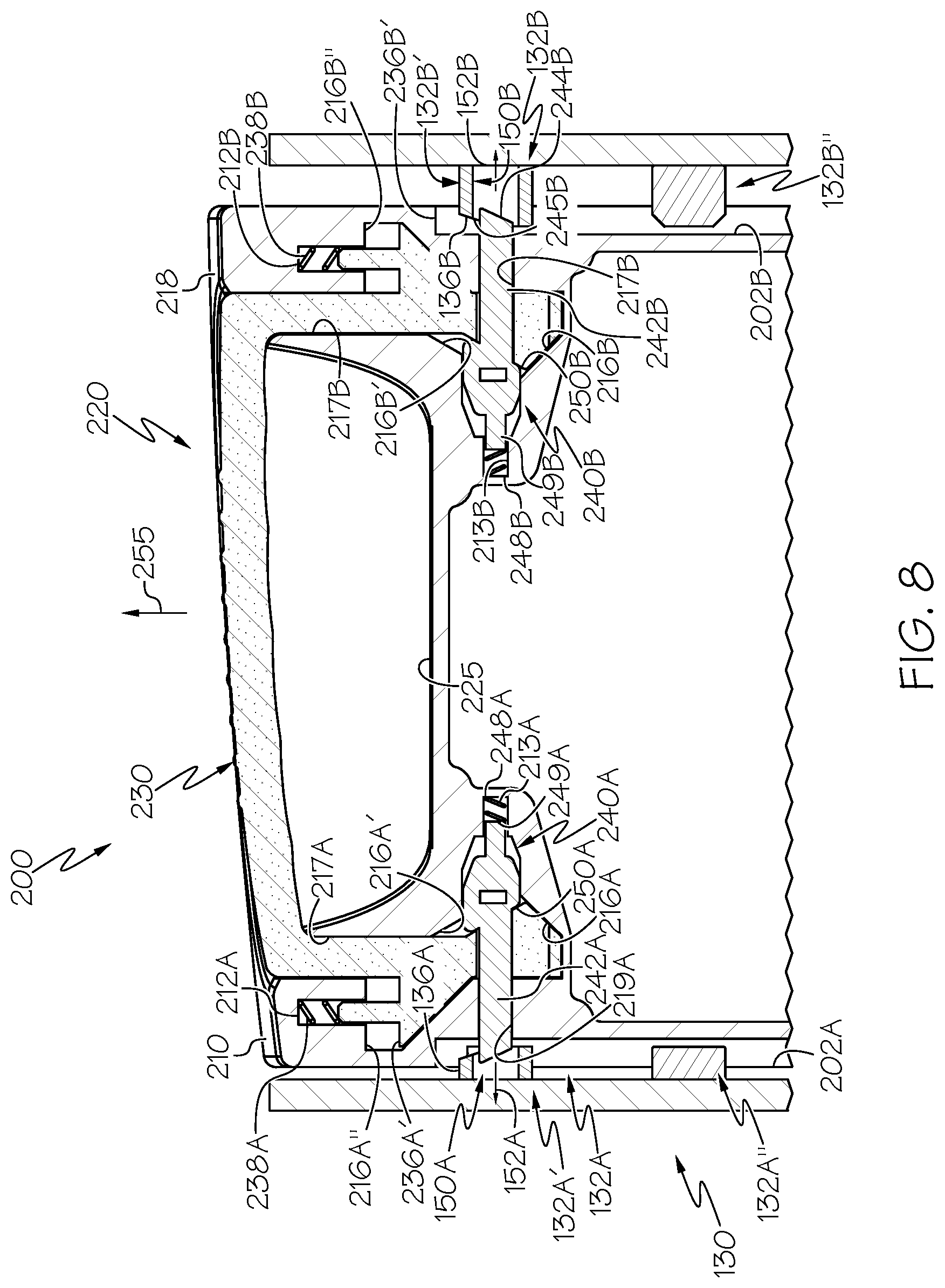 Patent US12098064 Figure 7 – Battery guide blocks for a battery receiving space of a materials handling vehicle, and materials handling vehicles incorporating the same