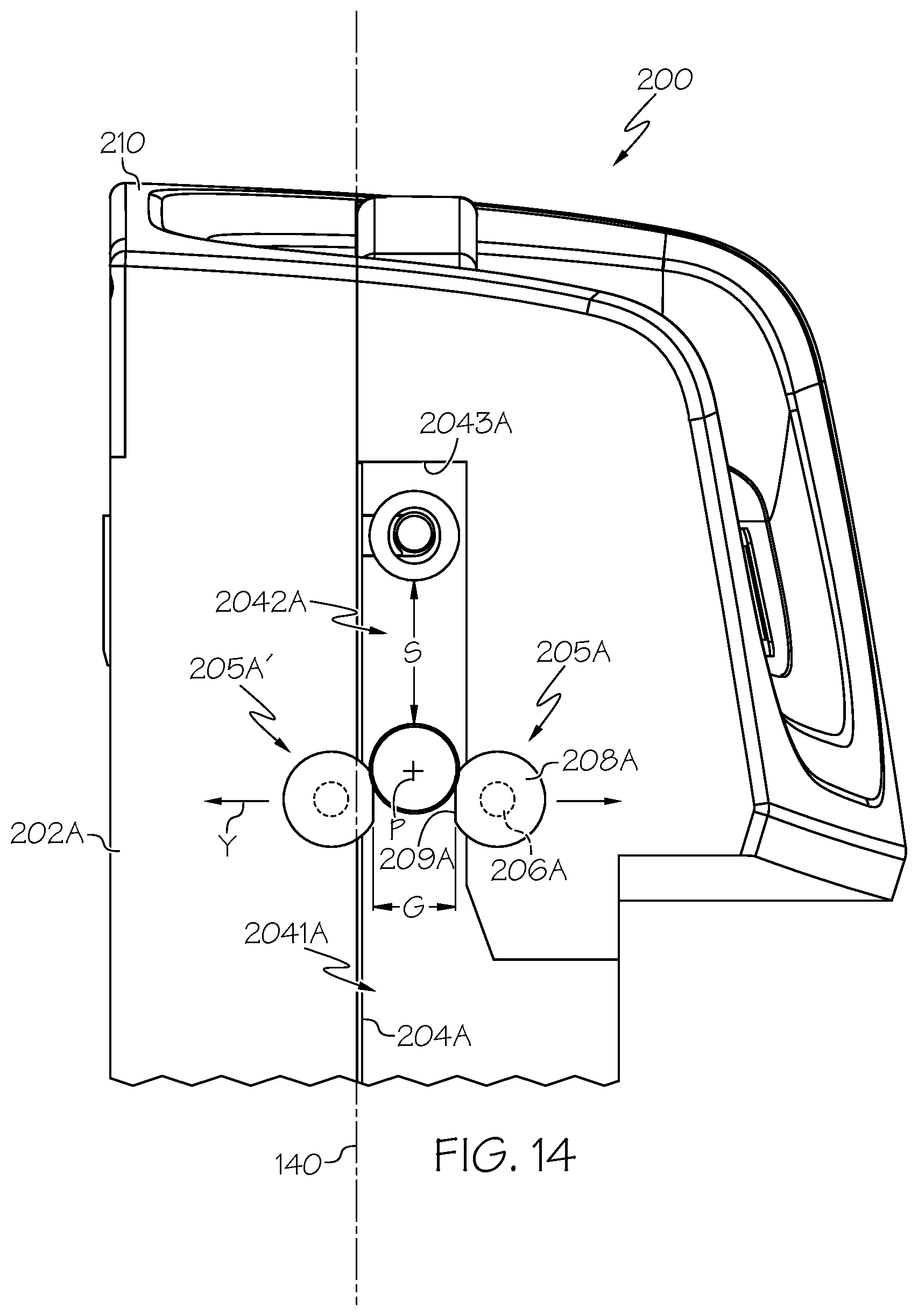 Patent US12098064 Figure 12 – Battery guide blocks for a battery receiving space of a materials handling vehicle, and materials handling vehicles incorporating the same