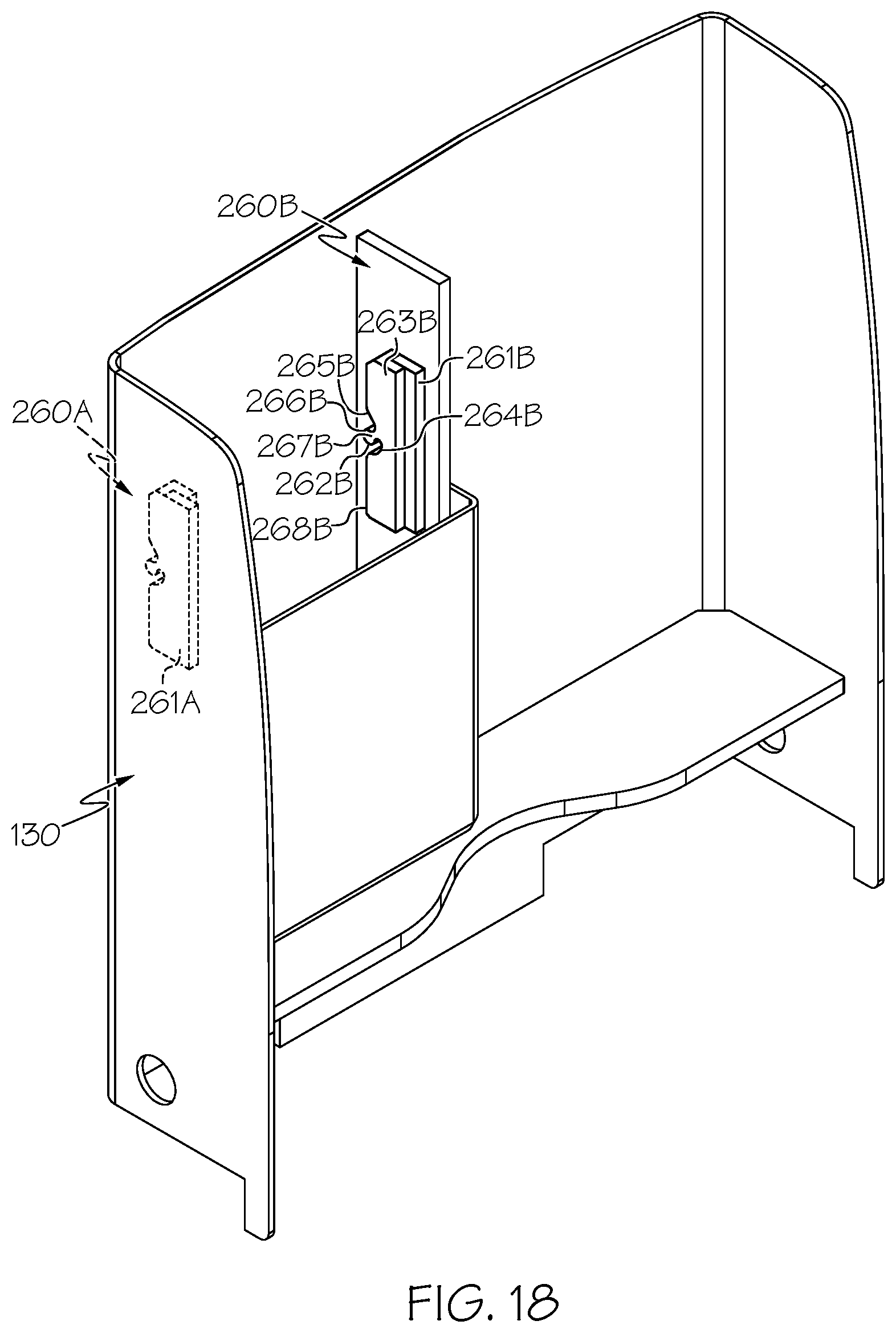 Patent US12098064 Figure 16 – Battery guide blocks for a battery receiving space of a materials handling vehicle, and materials handling vehicles incorporating the same