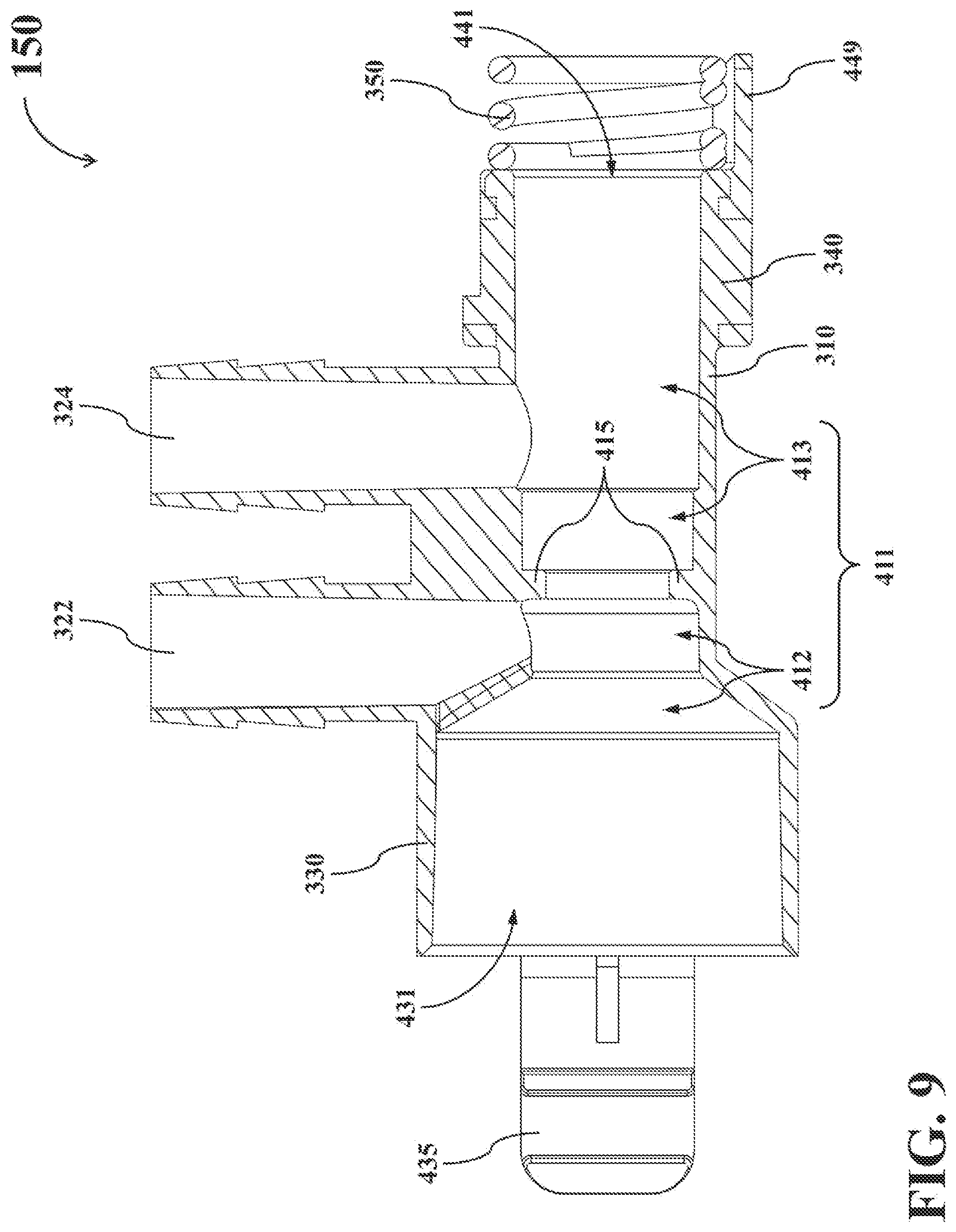 Patent US12098065 Figure 9 – Dual-mode fluid connector having rotatable element and supporting different operating modes