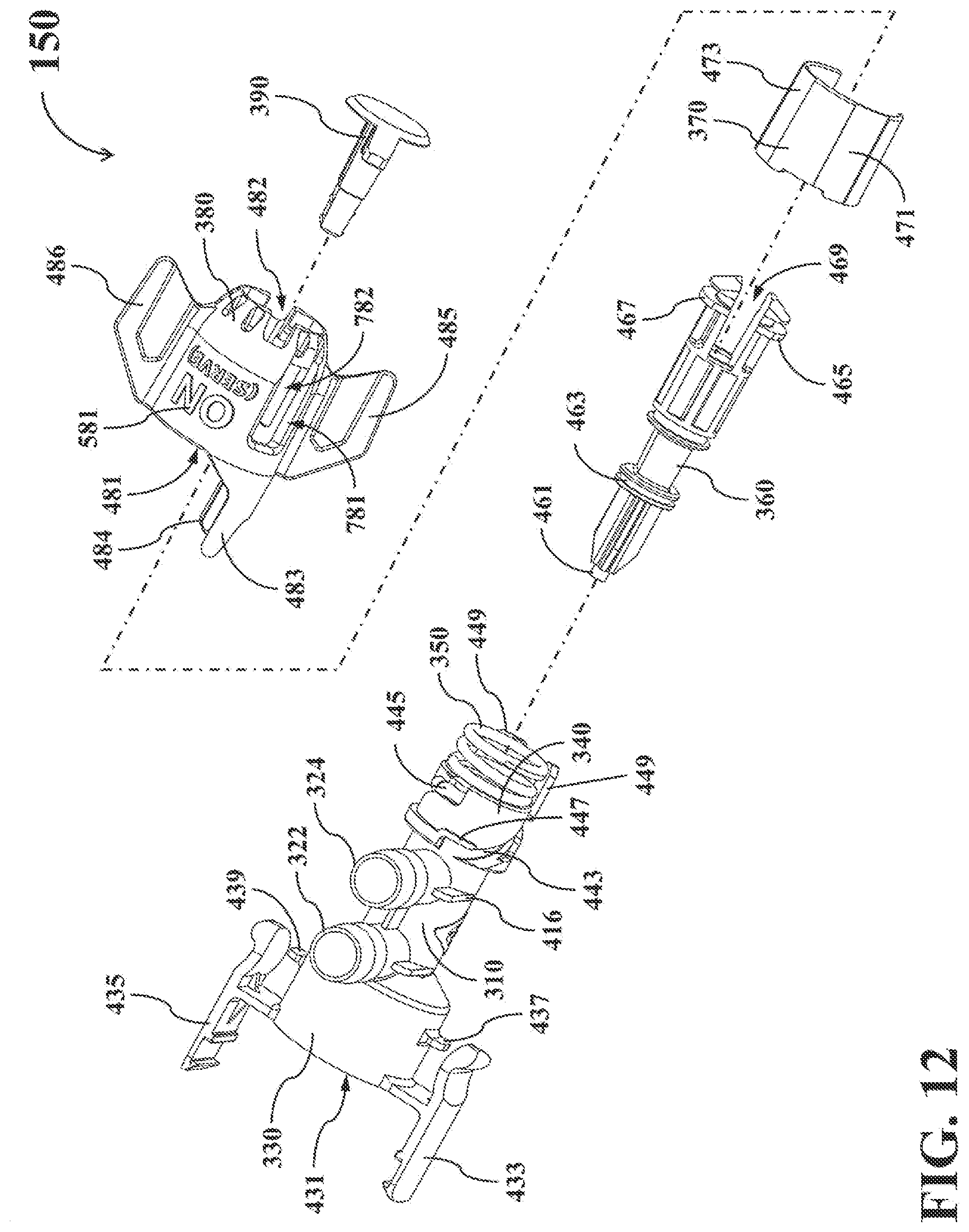 Patent US12098065 Figure 12 – Dual-mode fluid connector having rotatable element and supporting different operating modes