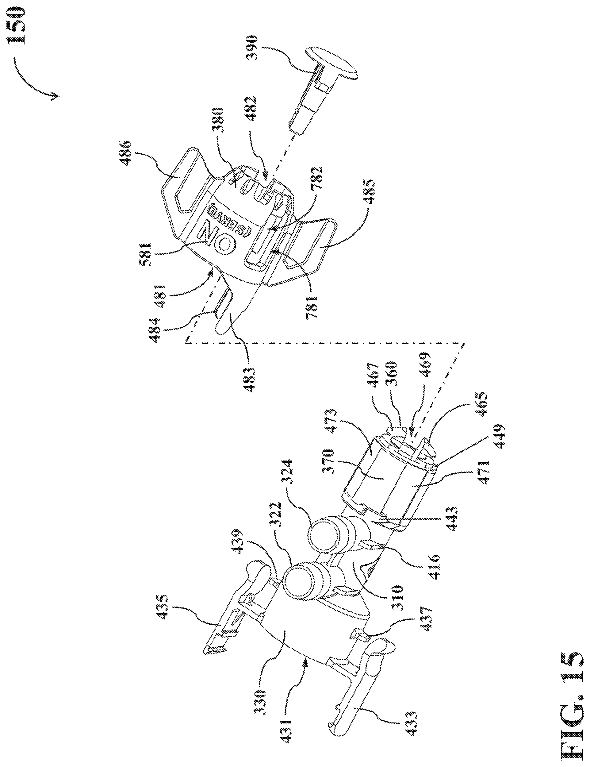 Patent US12098065 Figure 15 – Dual-mode fluid connector having rotatable element and supporting different operating modes