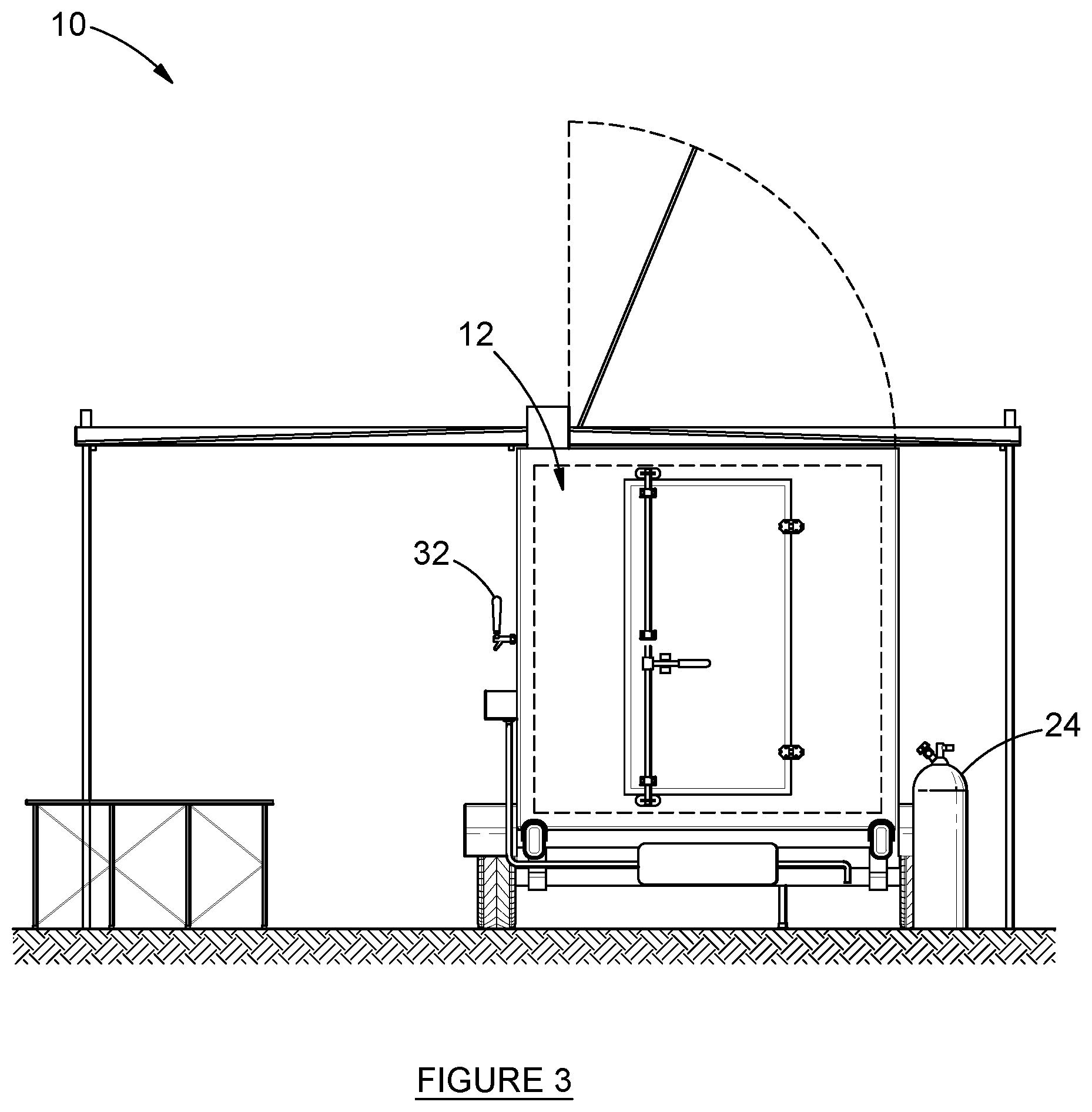 Patent US12098067 Figure 3 – Mobile refrigerated bar unit