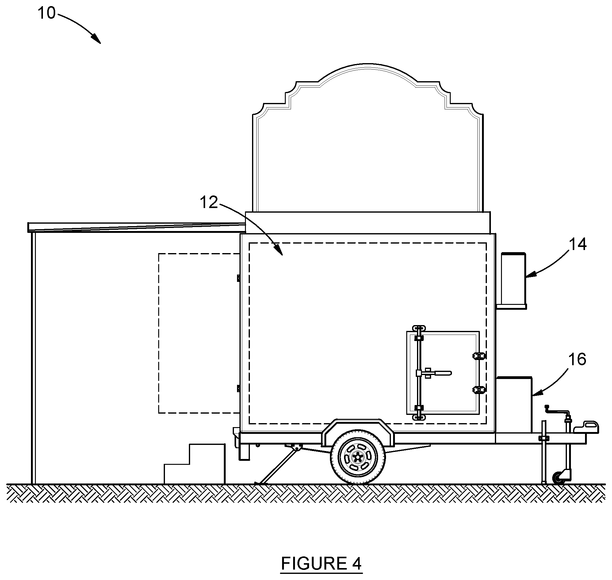 Patent US12098067 Figure 4 – Mobile refrigerated bar unit