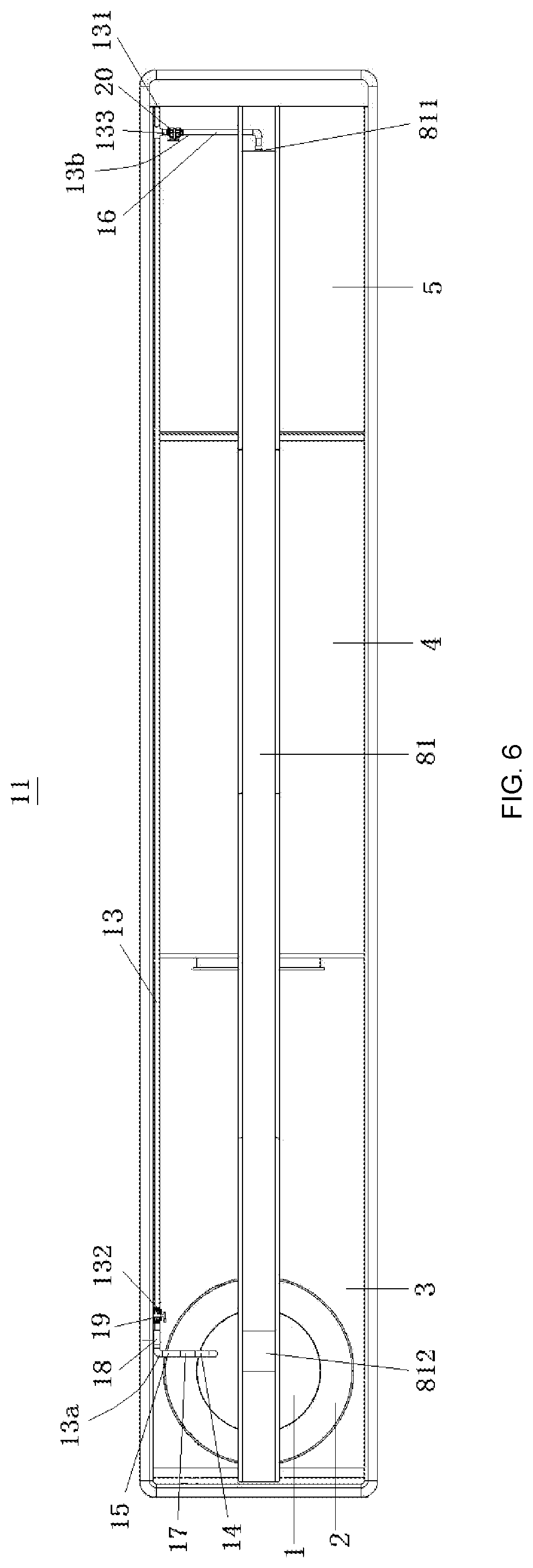 Patent US12098086 Figure 6 – Device for advanced nitrogen and phosphorus removal in sewage treatment