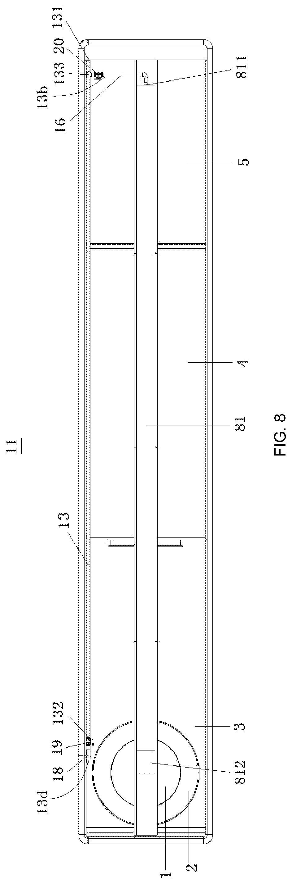 Patent US12098086 Figure 8 – Device for advanced nitrogen and phosphorus removal in sewage treatment