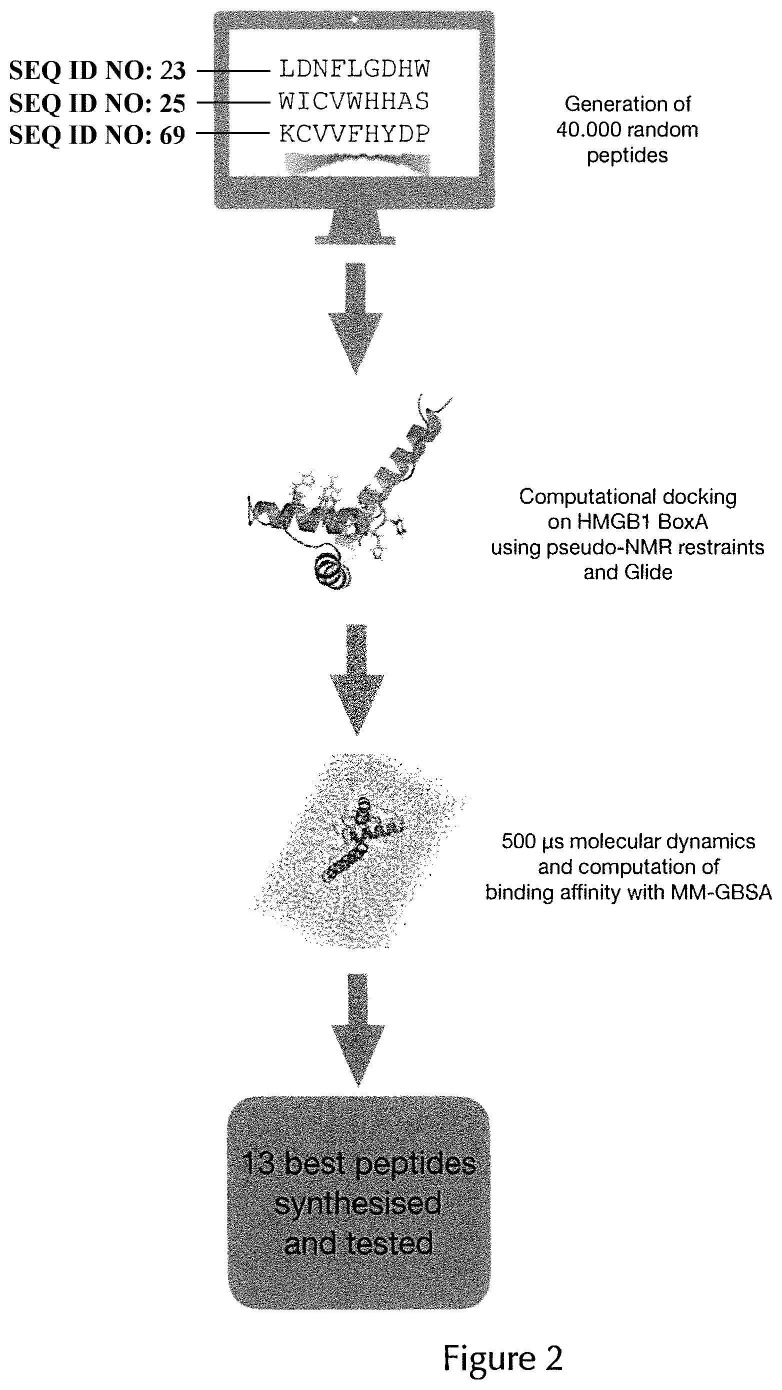 Patent US12098175 Figure 2 – Peptide inhibitors targeting the CXCL12/HMGB1 interaction and uses thereof