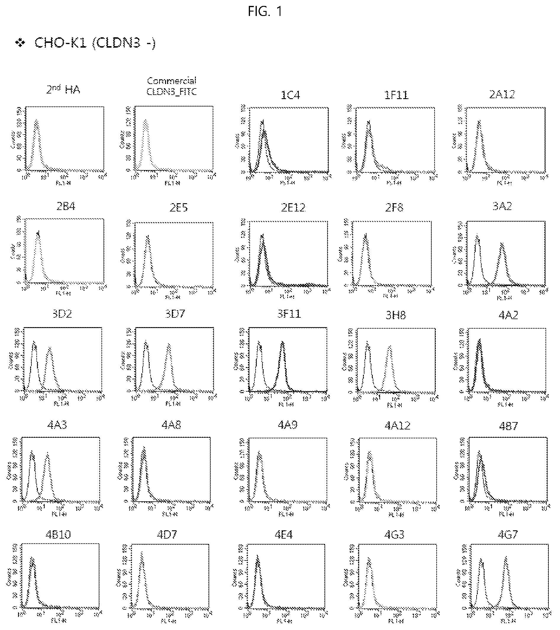 Patent US12098198 Figure 1 – Antibody binding specifically to ECL-2 of claudin 3, fragment thereof, and use thereof