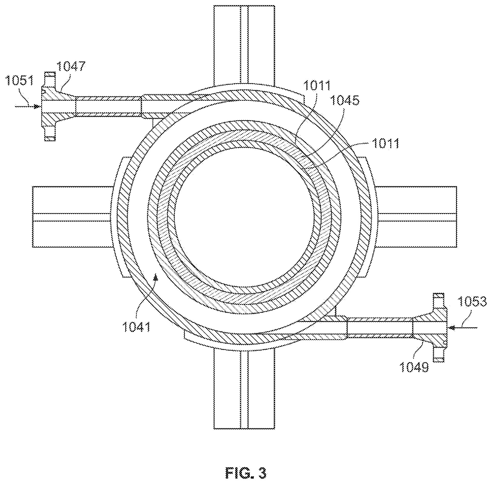 Patent US12098337 Figure 3 – Conduits for cooling a hydrocarbon gas-containing stream and processes for using same