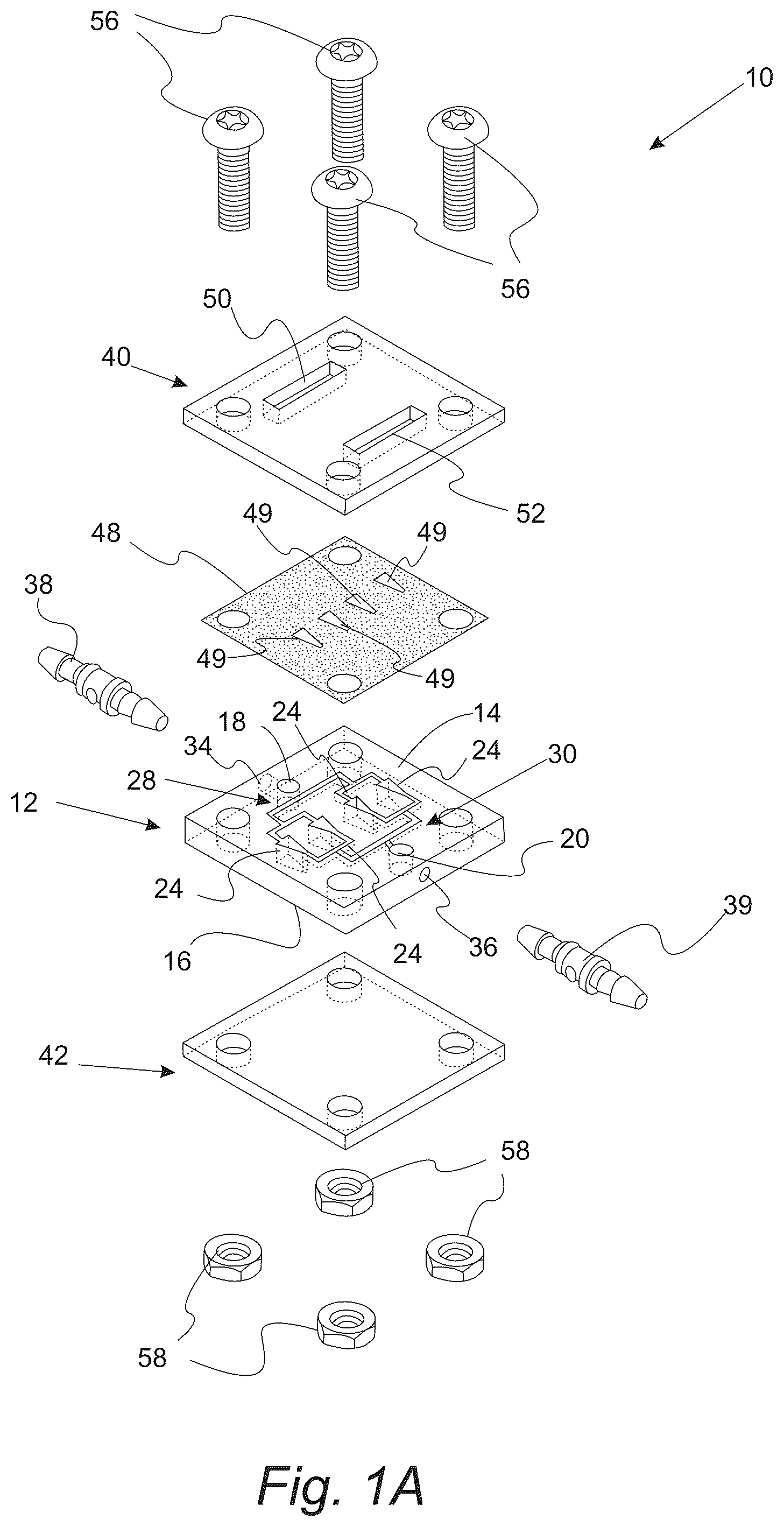 Patent US12098353 Figure 1 – Fluidic device for long-term explant culture and imaging