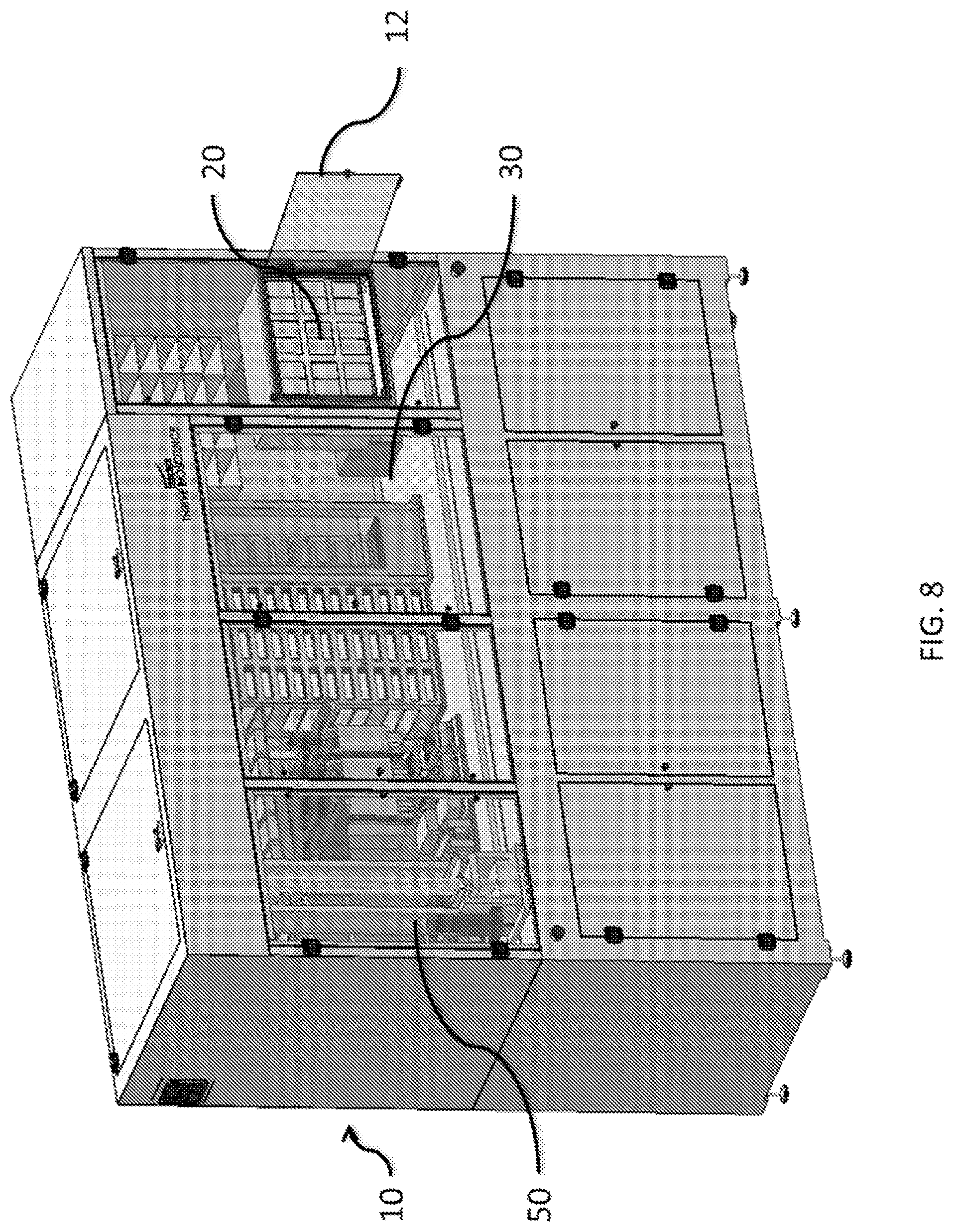 Patent US12098358 Figure 8 – Automated incubator with robotic transport