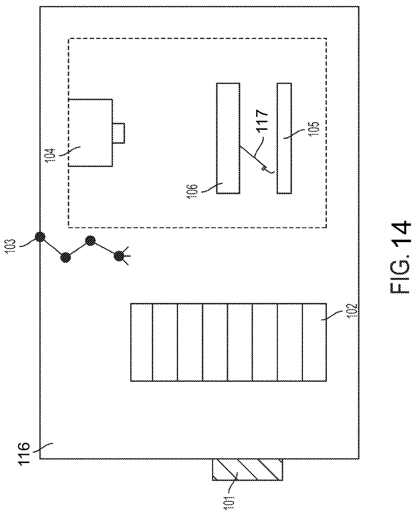 Patent US12098358 Figure 14 – Automated incubator with robotic transport