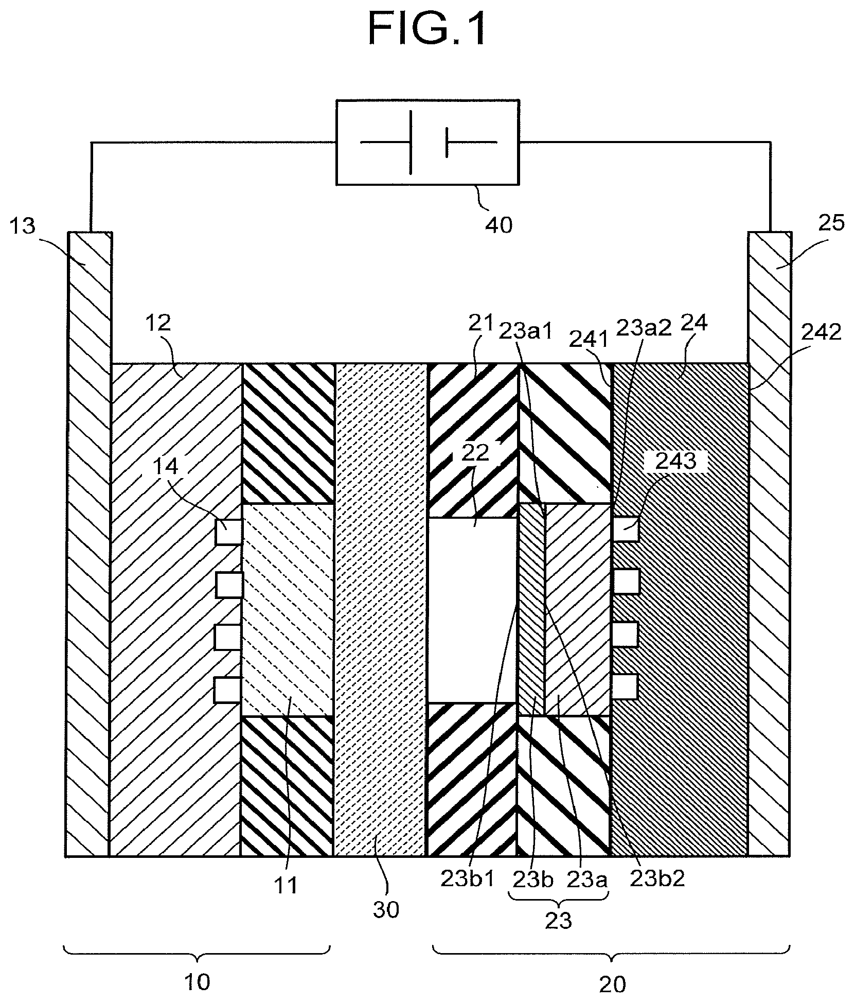 Patent US12098470 Figure 1 – Electrochemical reaction device