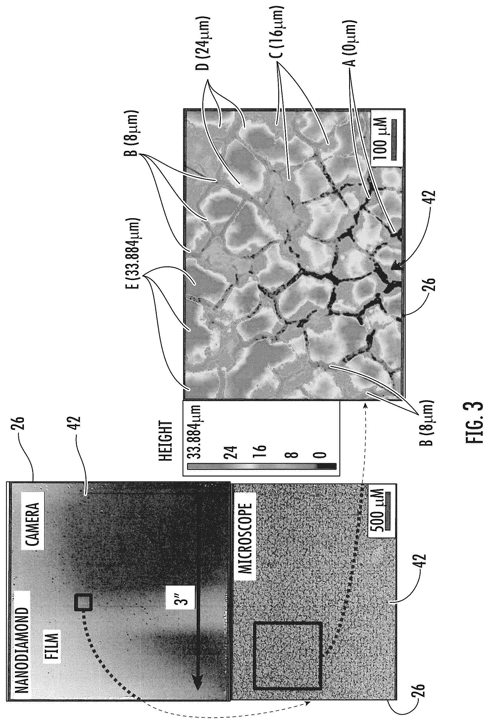 Patent US12098472 Figure 4 – Nanodiamond article having a high concentration nanodiamond film and associated method of making