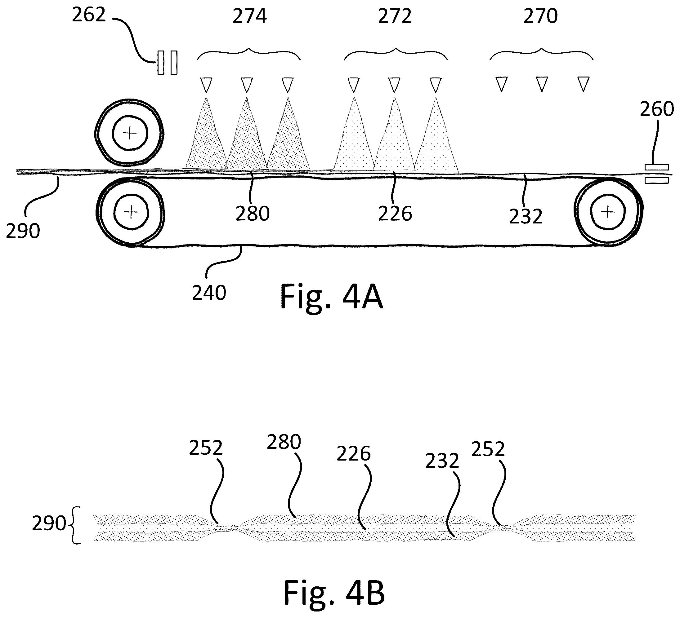 Patent US12098488 Figure 5 – Multilayered nonwoven fabric containing submicron fibers, a method of manufacture, an apparatus, and articles made from multilayered nonwoven fabrics