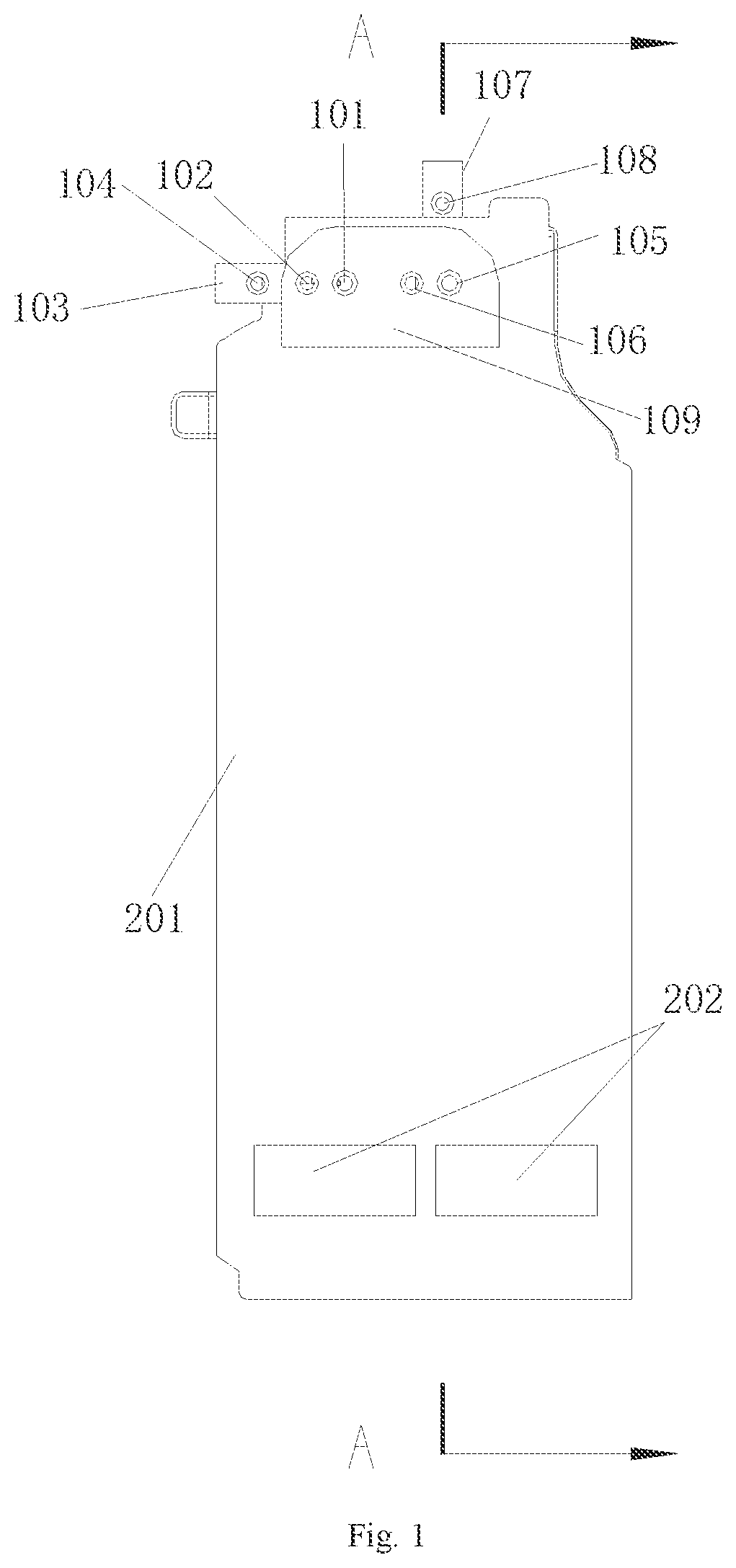 Patent US12098492 Figure 1 – Laundry treatment agent storage and dispensing device, washing machine, and laundry treatment agent dispensing control method of washing machine