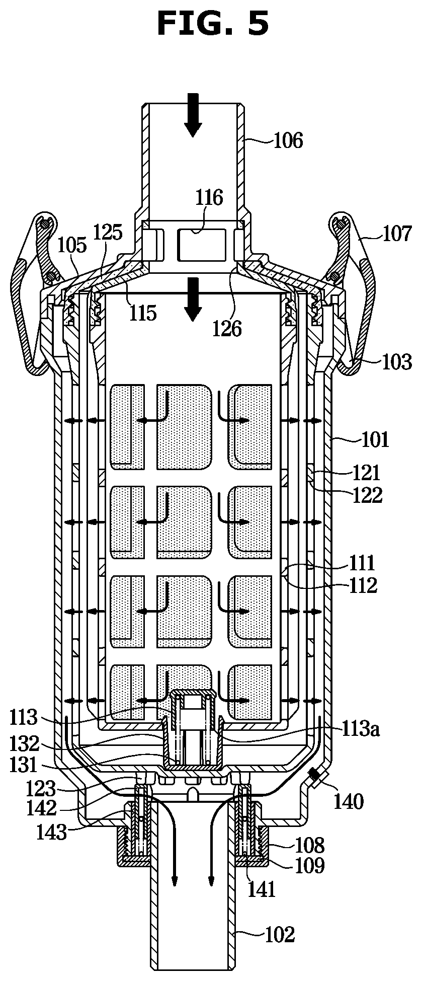 Patent US12098493 Figure 5 – Filter device and washing machine having same