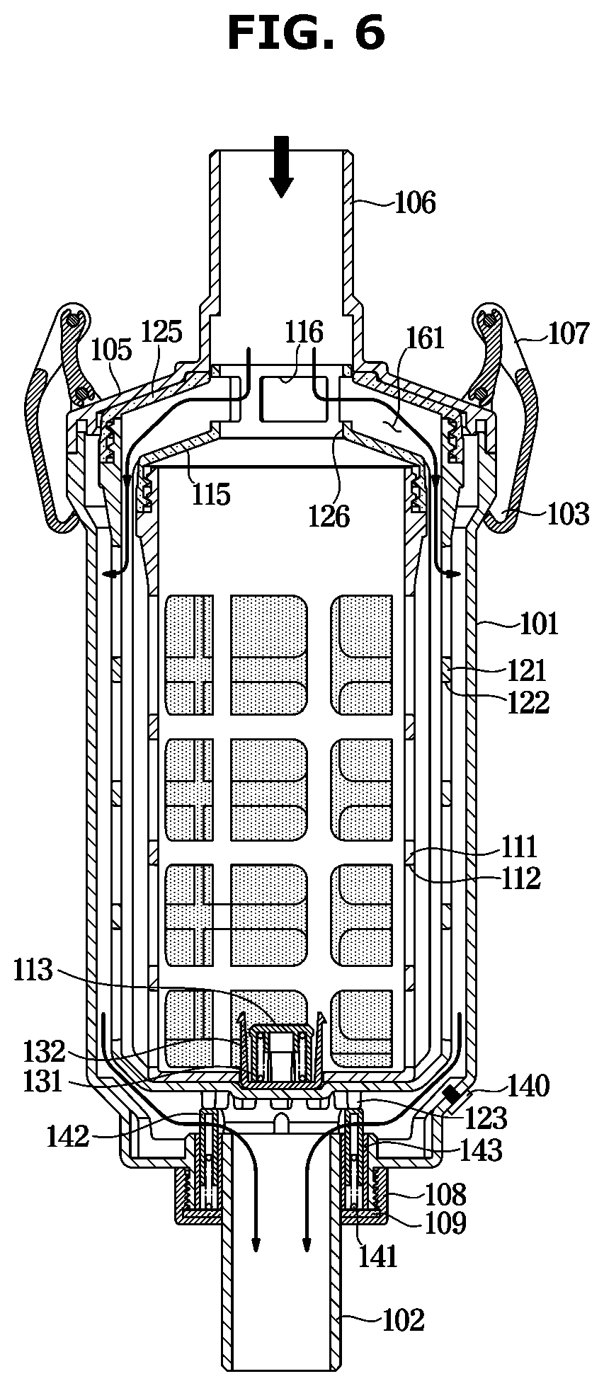 Patent US12098493 Figure 6 – Filter device and washing machine having same