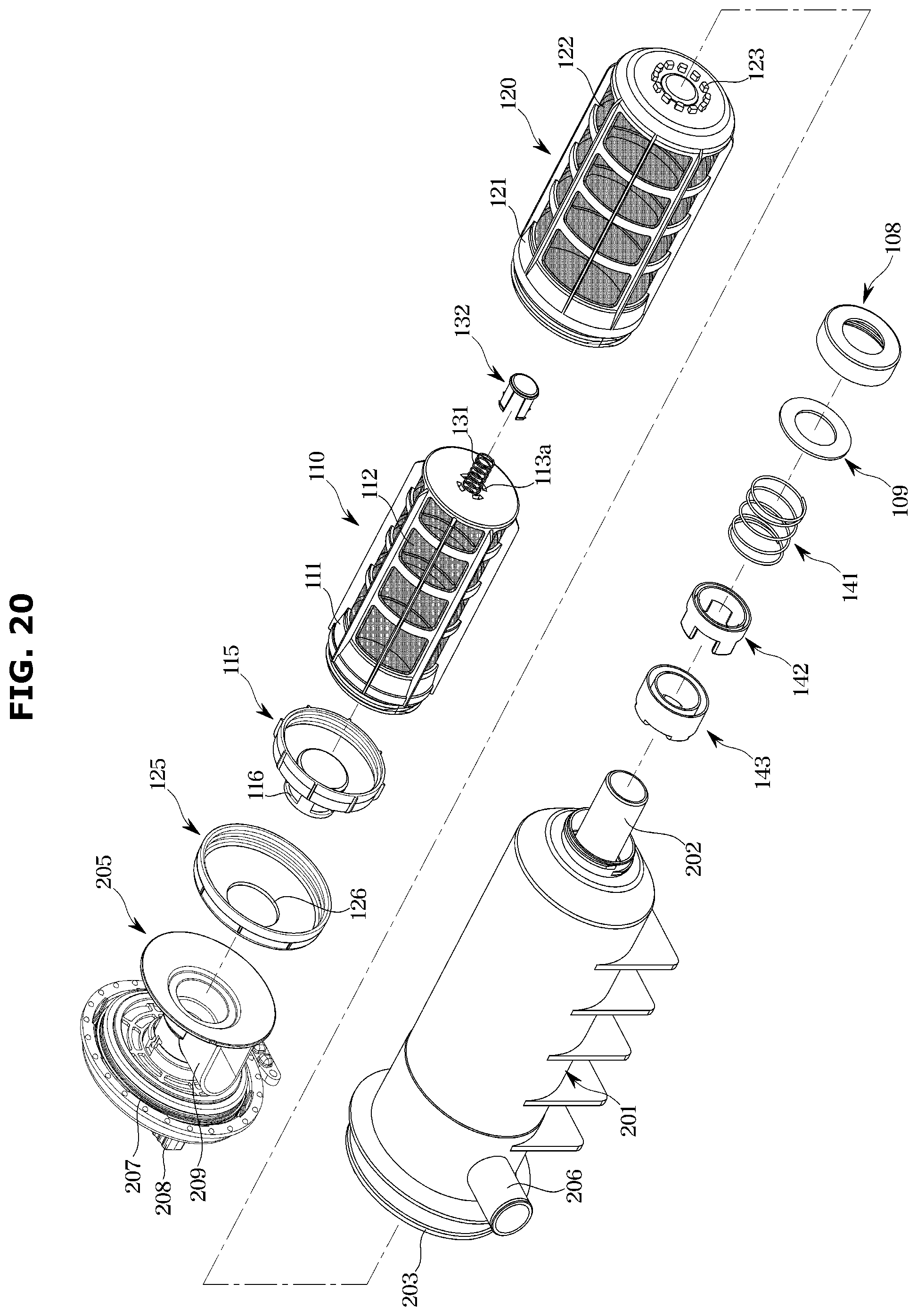 Patent US12098493 Figure 20 – Filter device and washing machine having same