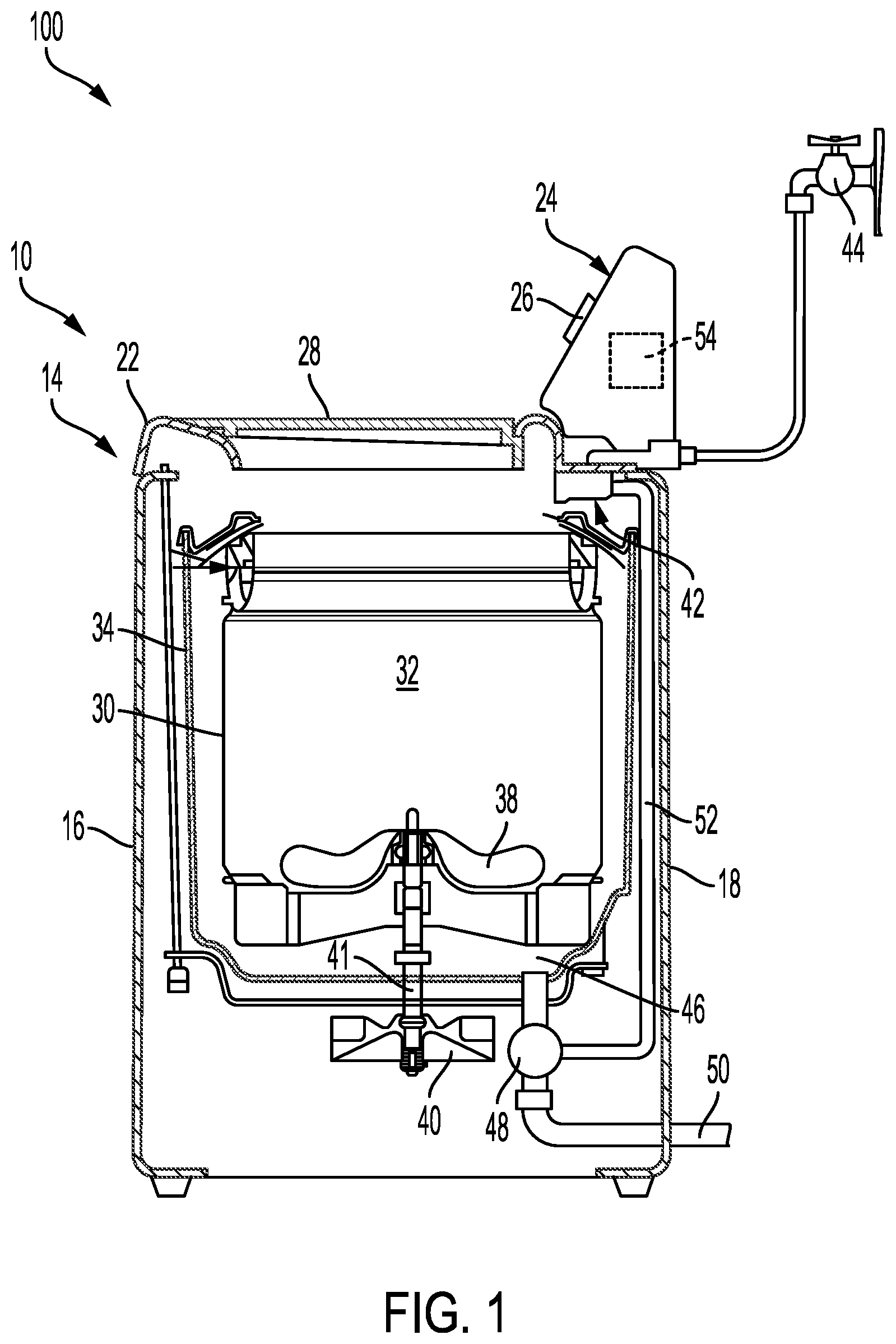 Patent US12098494 Figure 1 – Vertical axis washer standalone filter