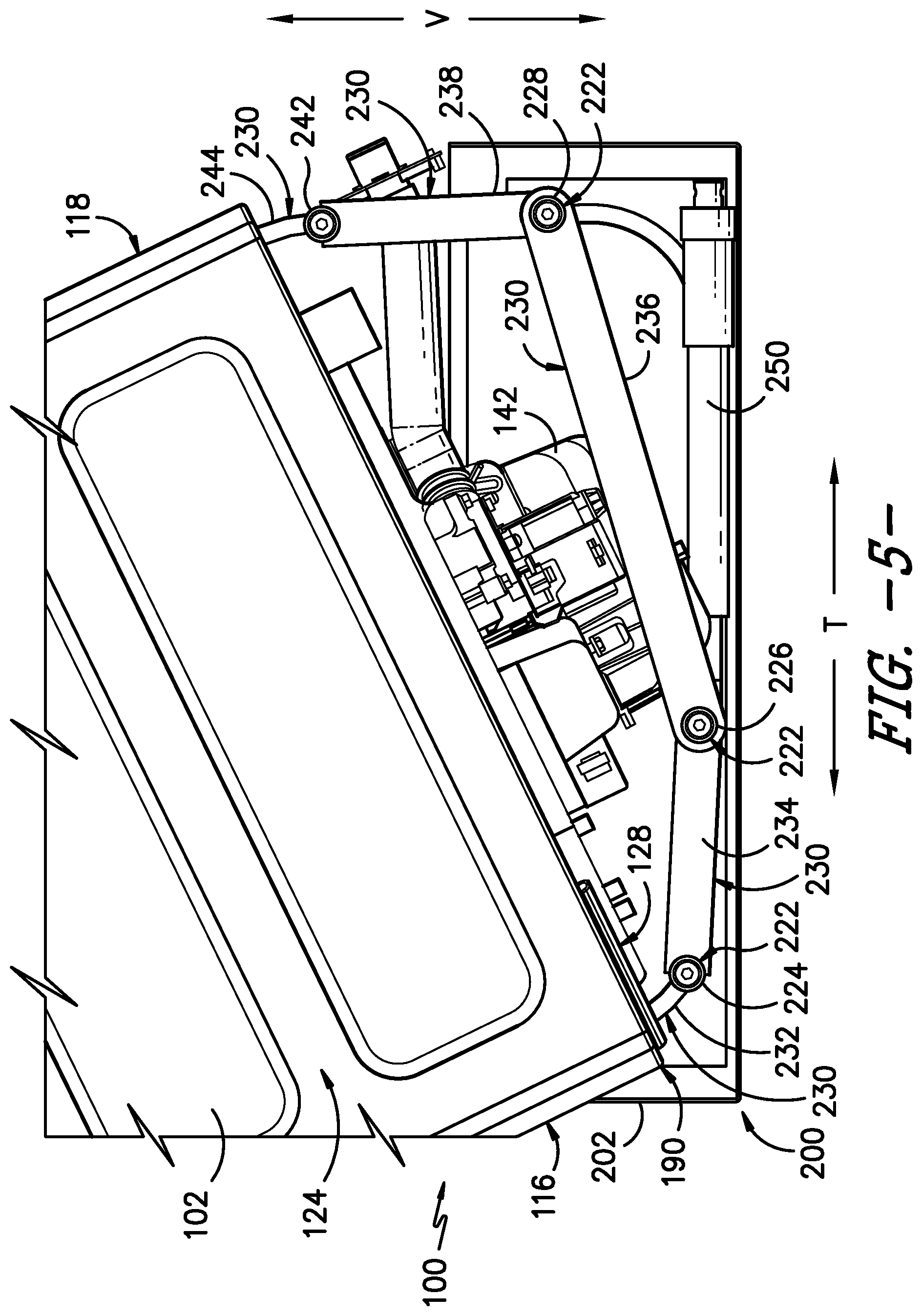 Patent US12098495 Figure 5 – Mechanism for articulating washing machine appliances