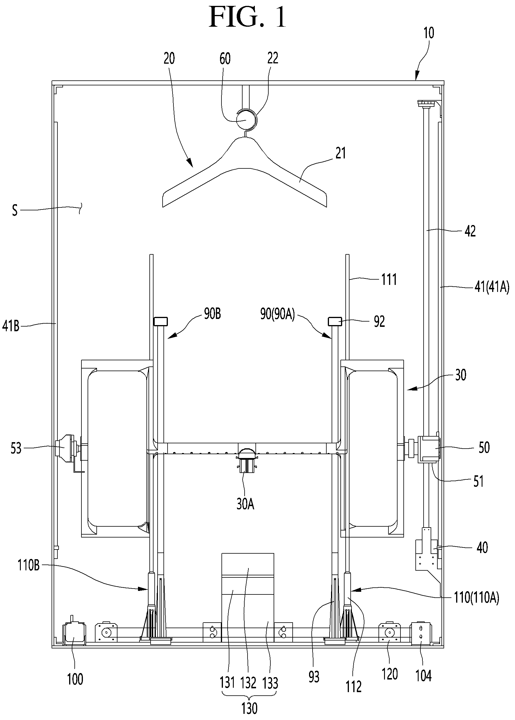 Patent US12098497 Figure 1 – Clothing treatment apparatus