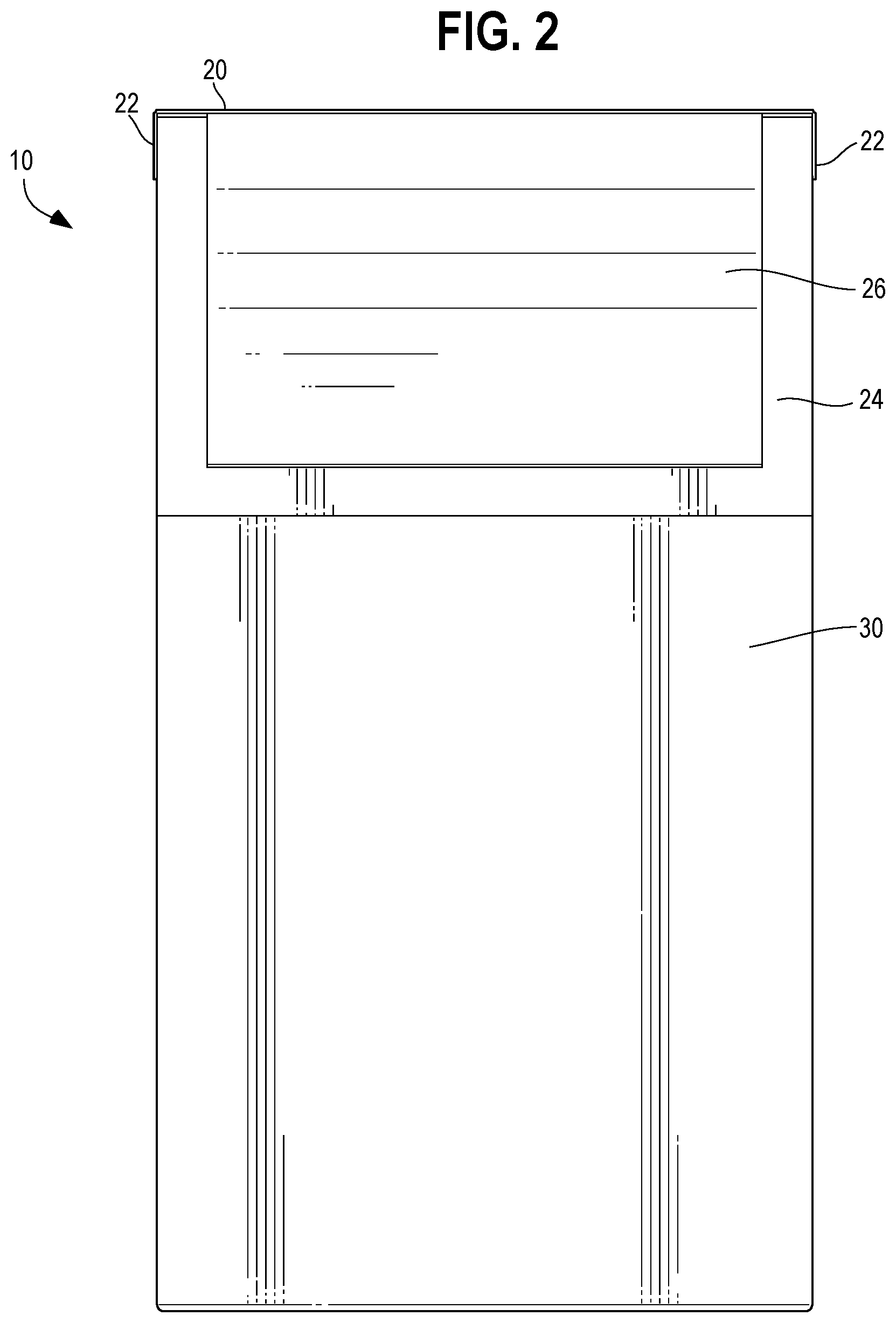 Patent US12098498 Figure 2 – Collapsible hamper with swinging lid