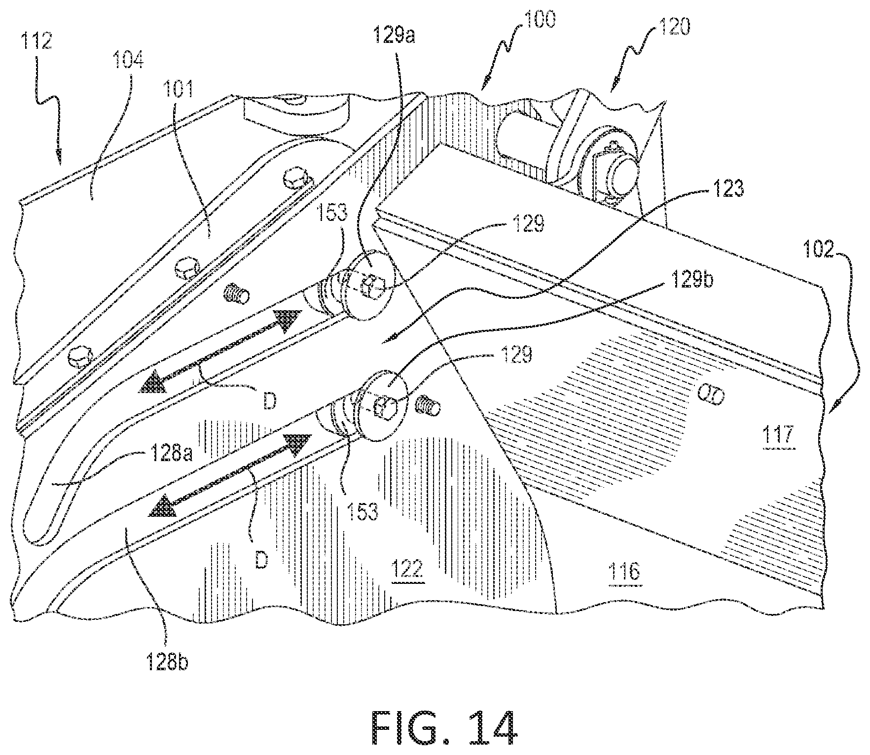 Patent US12098513 Figure 12 – Material handling bucket apparatus and method for handling application material with a loader