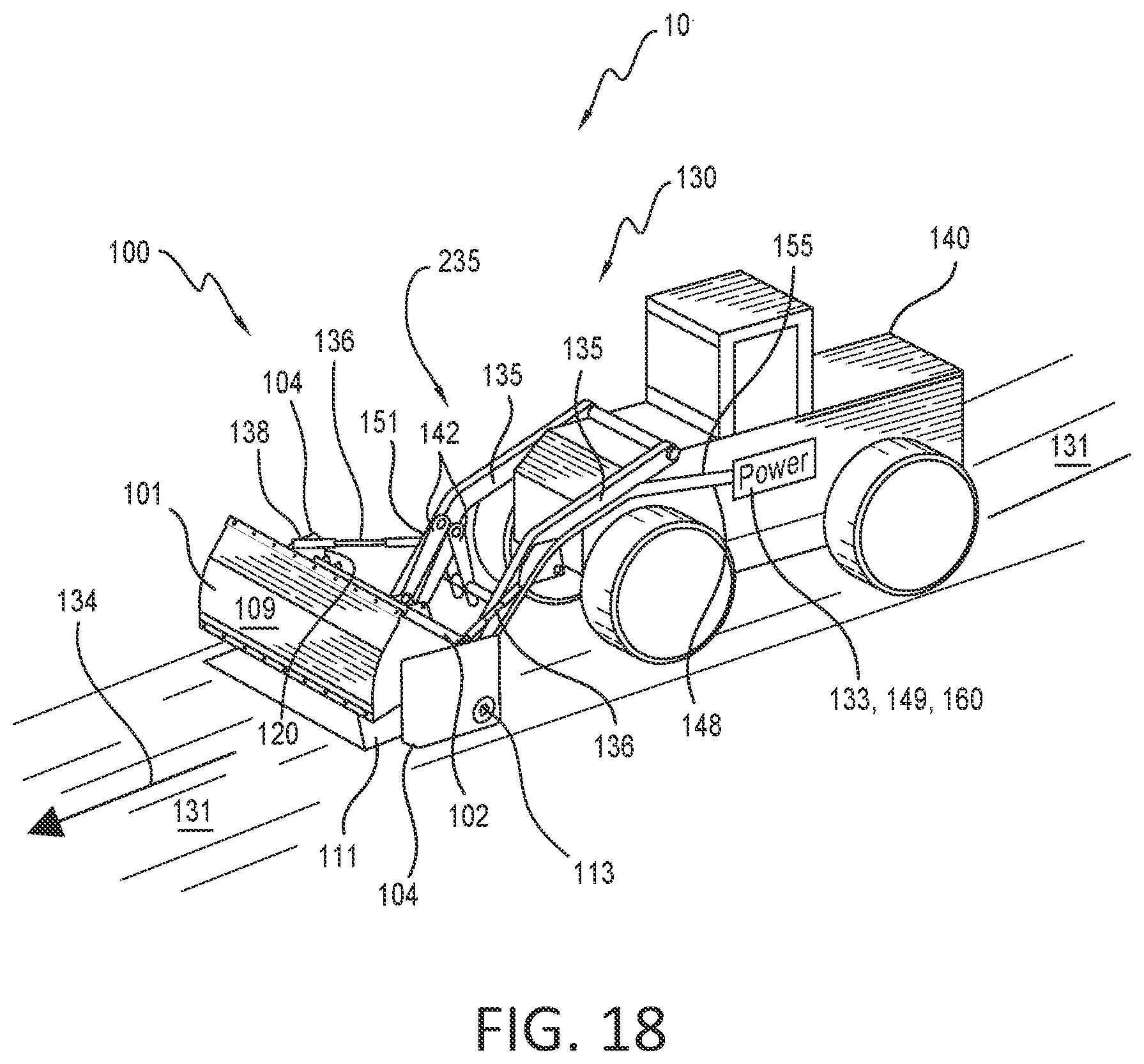 Patent US12098513 Figure 16 – Material handling bucket apparatus and method for handling application material with a loader