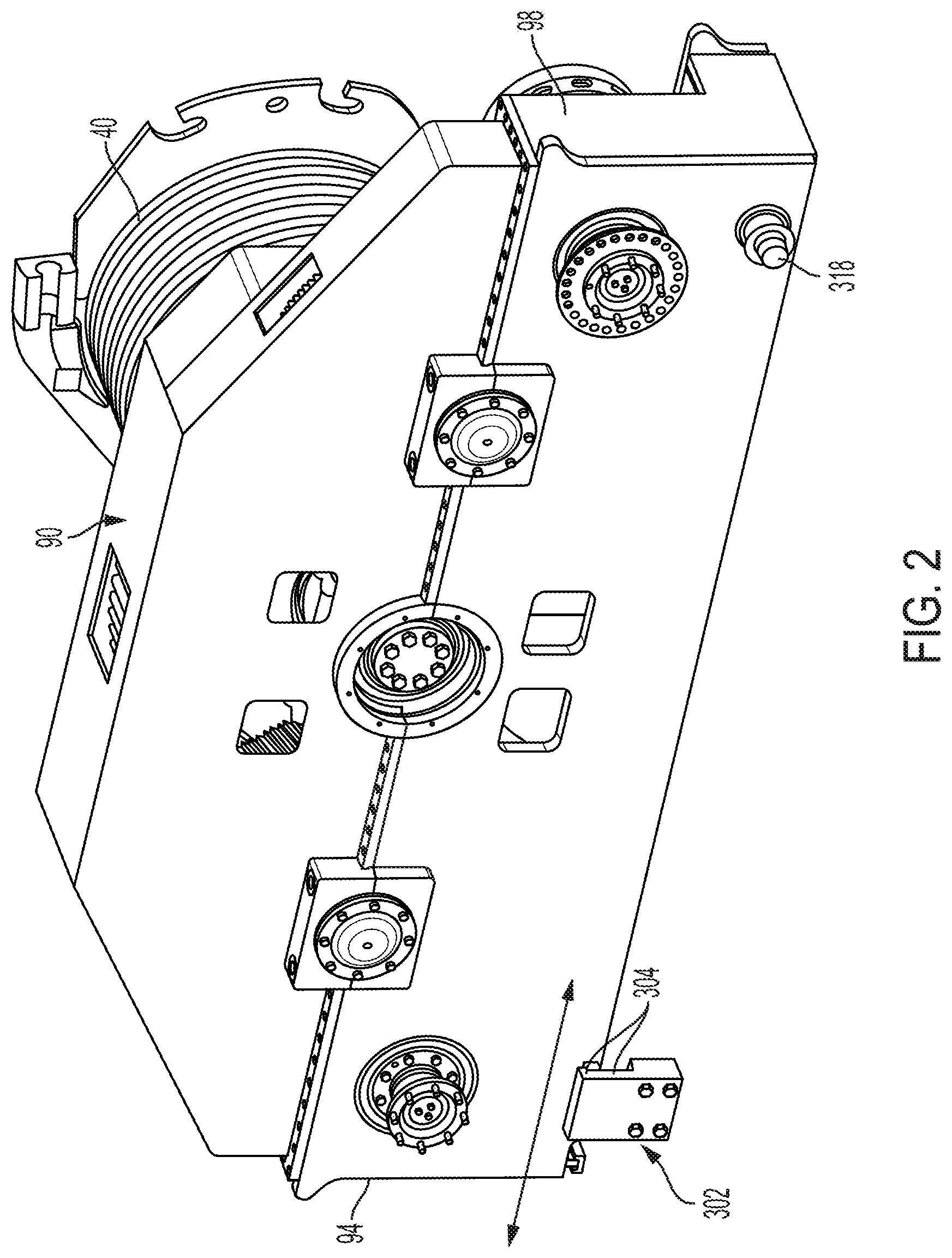 Patent US12098514 Figure 2 – Support system for hoist system