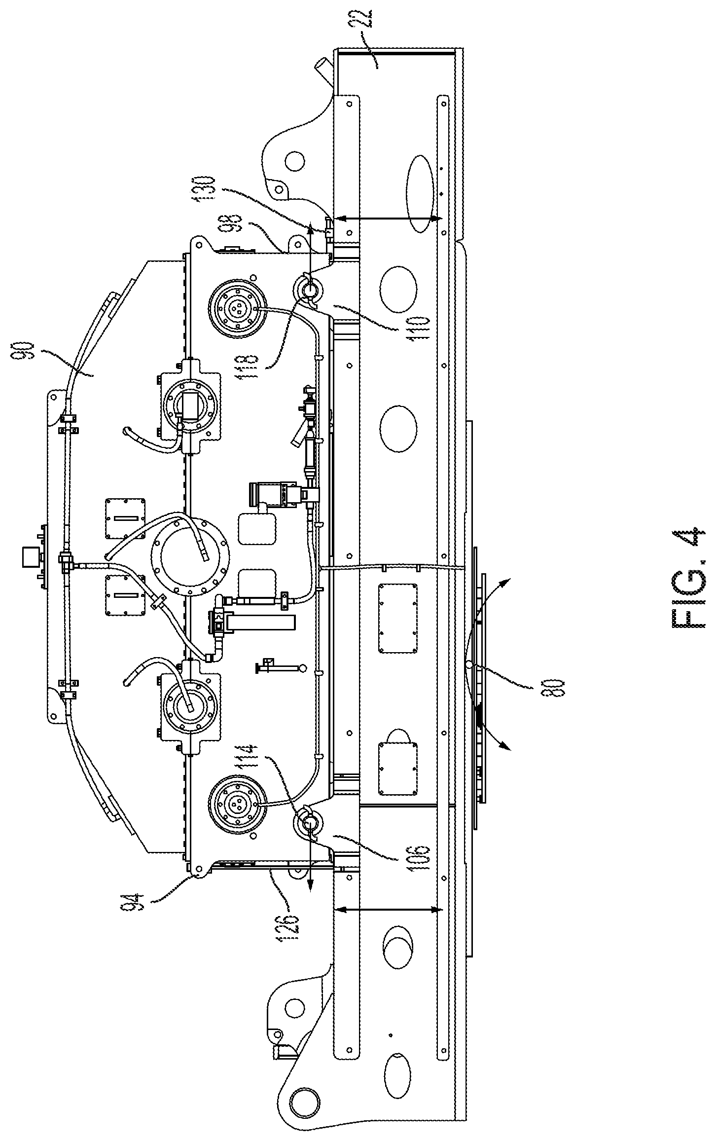 Patent US12098514 Figure 4 – Support system for hoist system