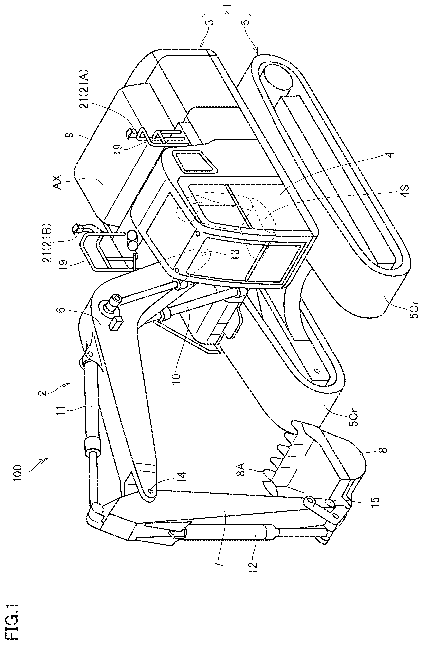 Patent US12098515 Figure 1 – Work machine and method for controlling the same