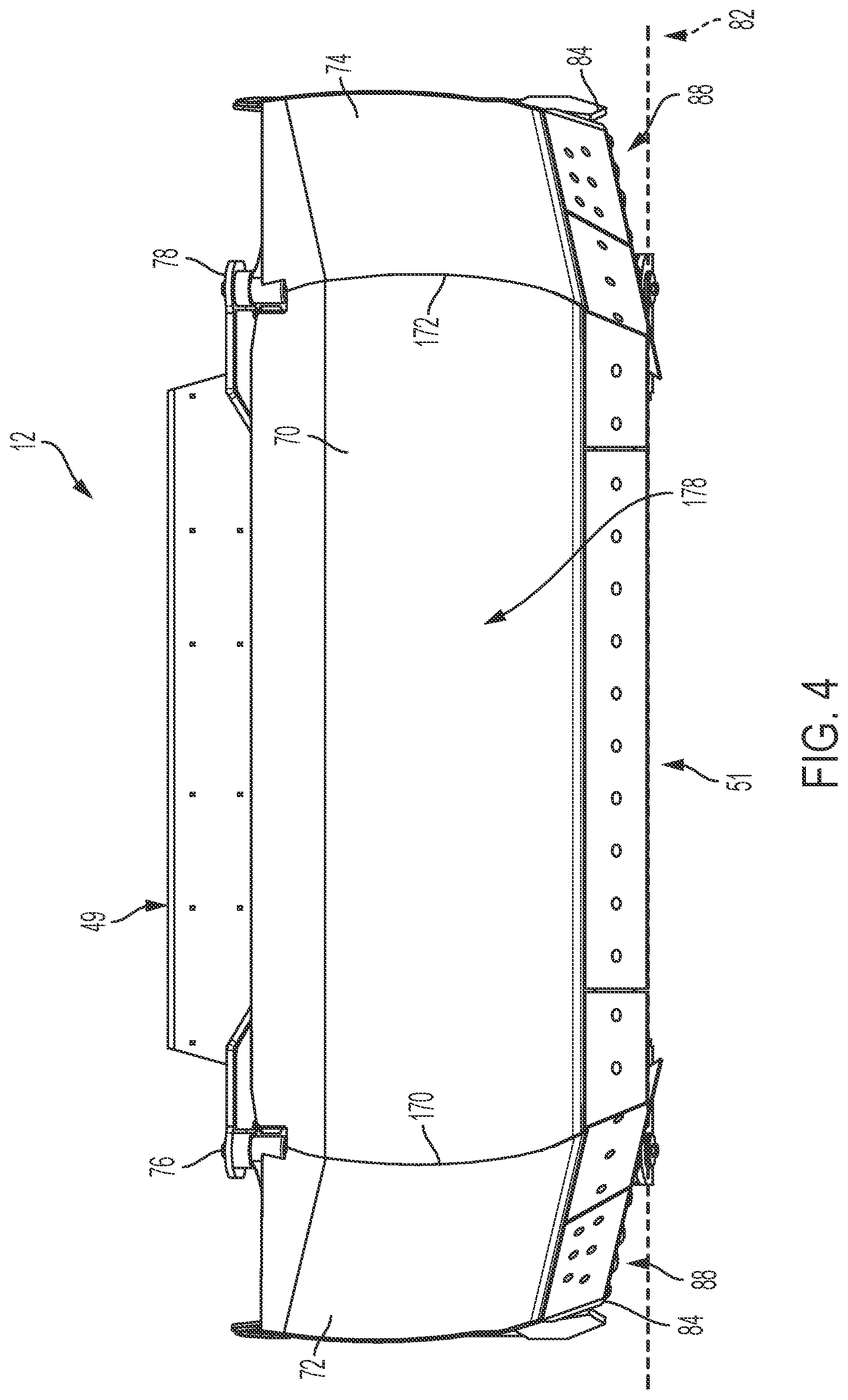 Patent US12098517 Figure 4 – Work machine with automatic pitch control of implement
