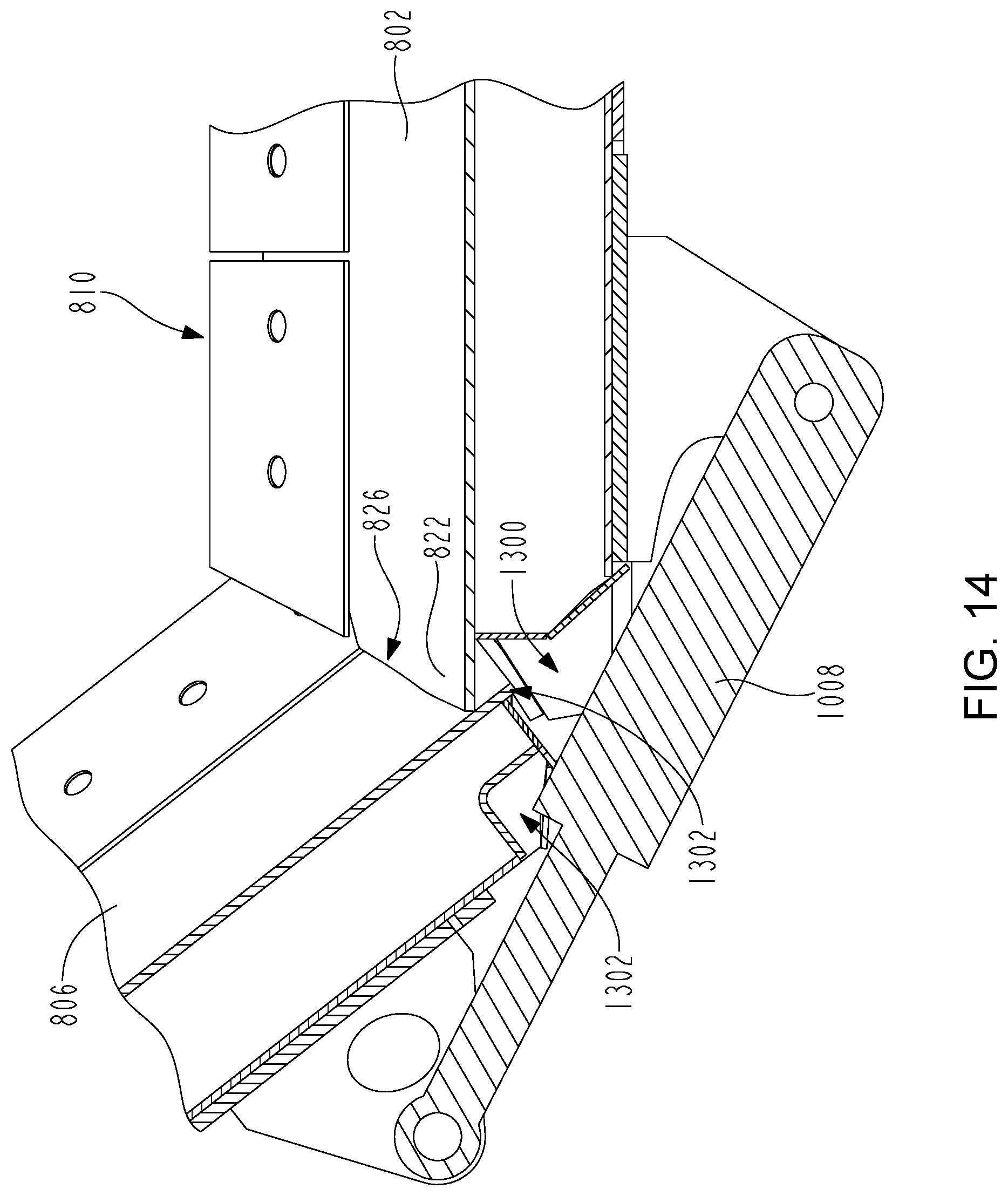 Patent US12098517 Figure 14 – Work machine with automatic pitch control of implement