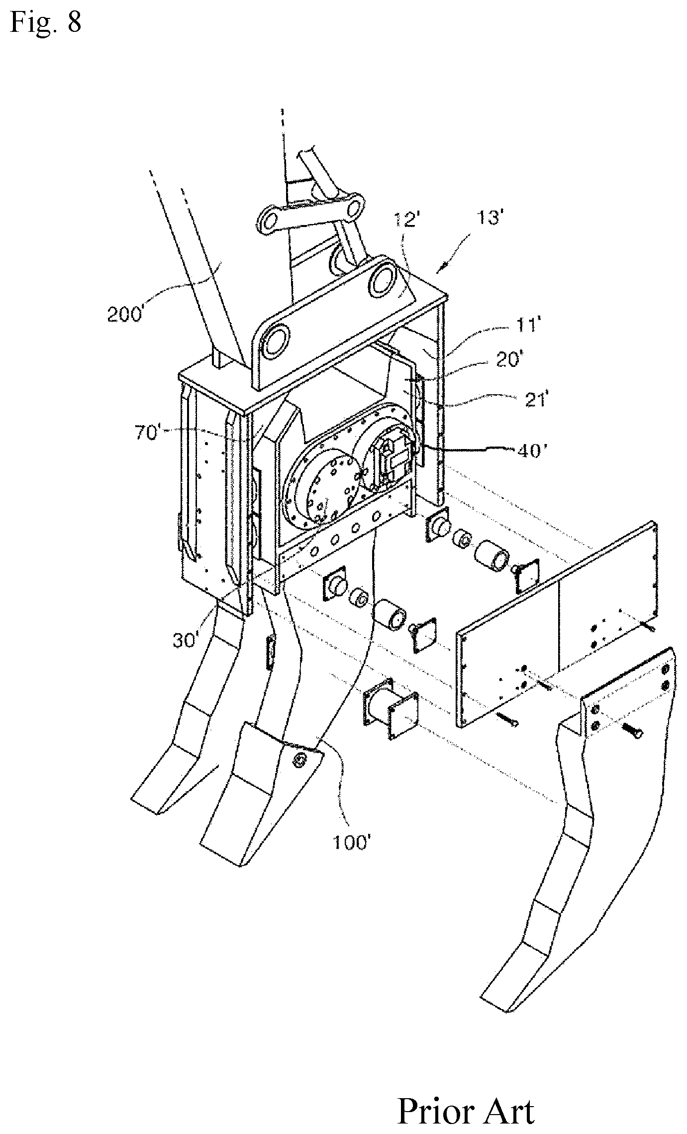 Patent US12098518 Figure 6 – Vibration ripper having link structure with improved vibration isolating function