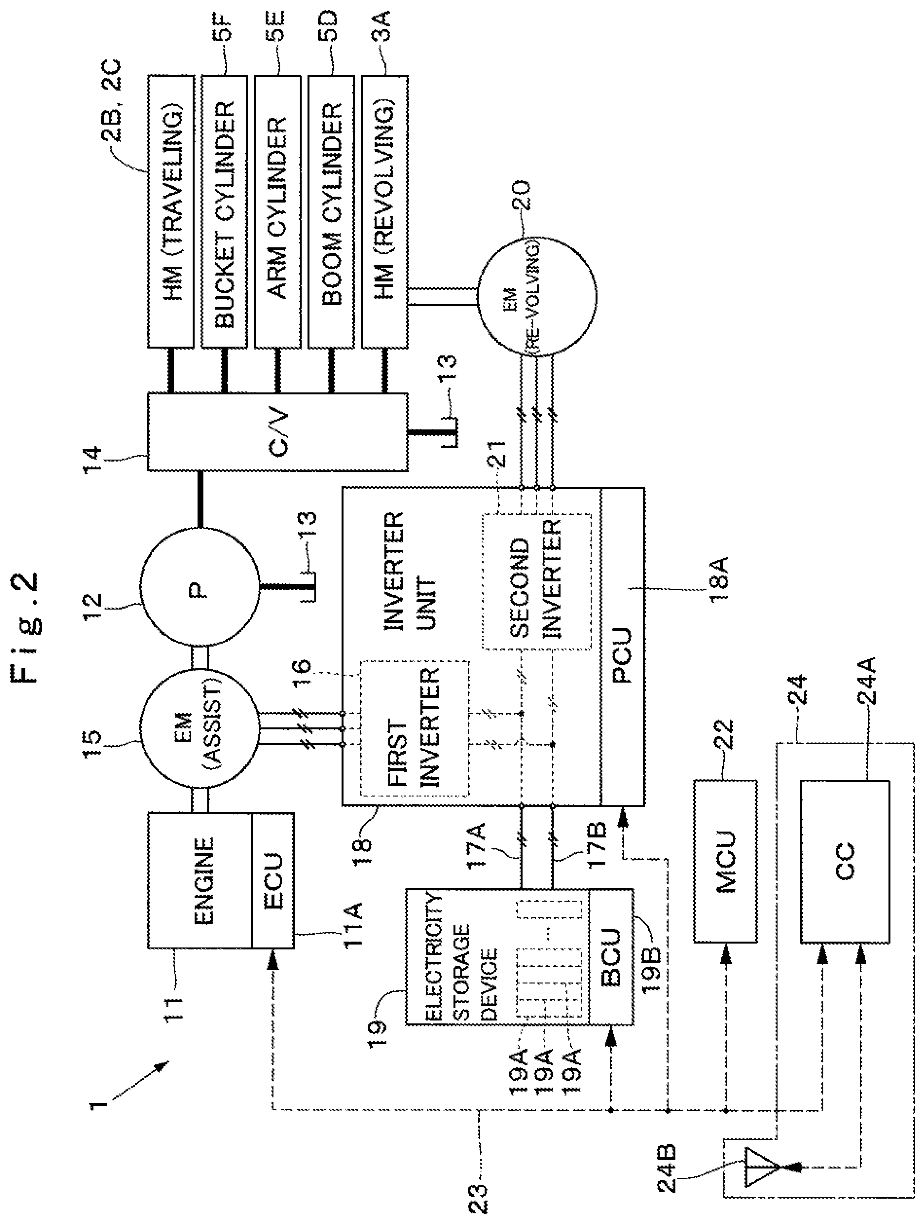 Patent US12098522 Figure 2 – Electricity storage device management computer for a construction machine